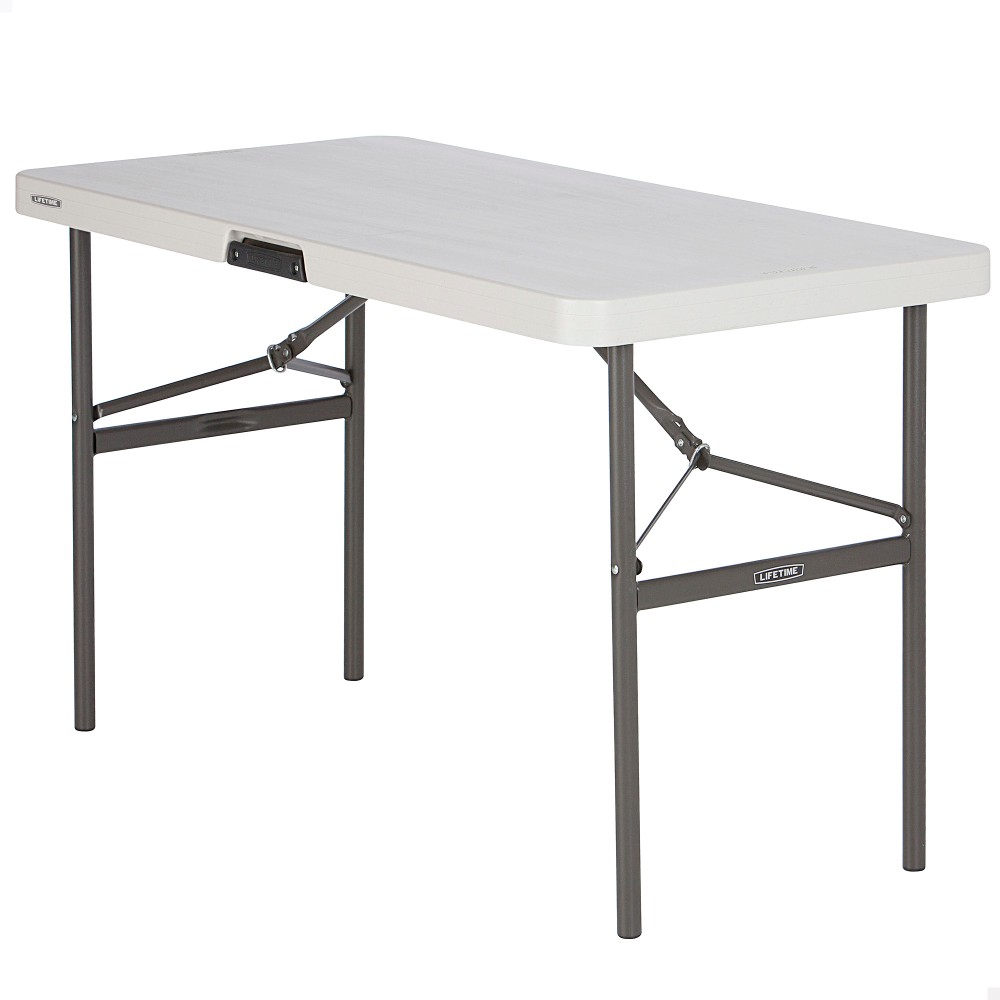 Mesa Patas Plegables Rectangular Crema Lifetime 122x61x74 Cm