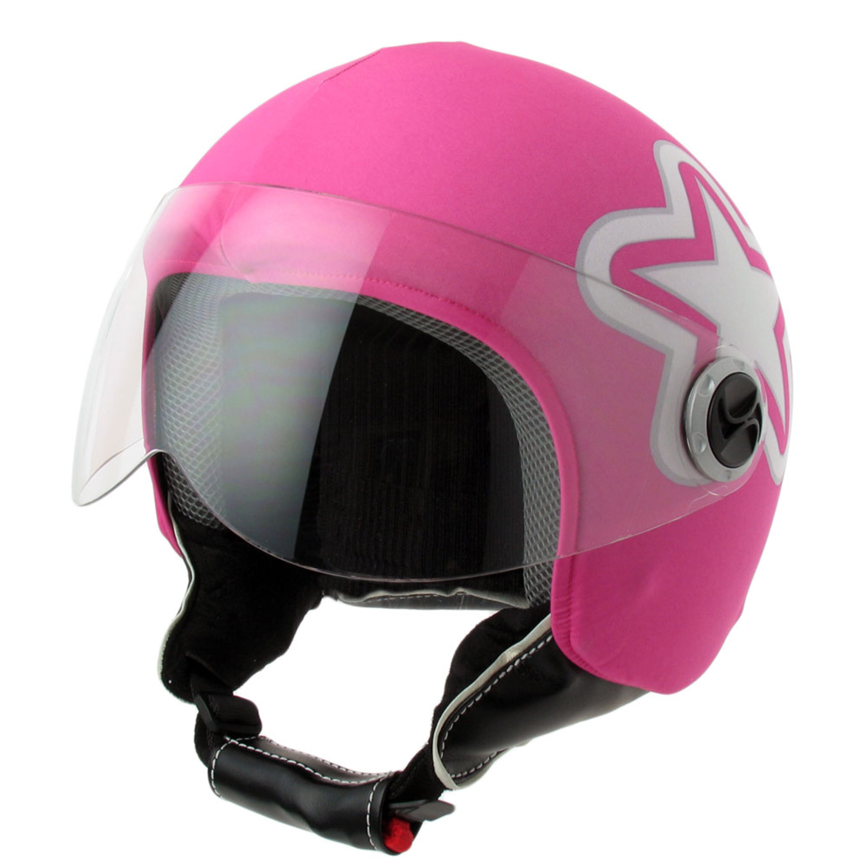 Funda Casco Jet Moto Star Pink