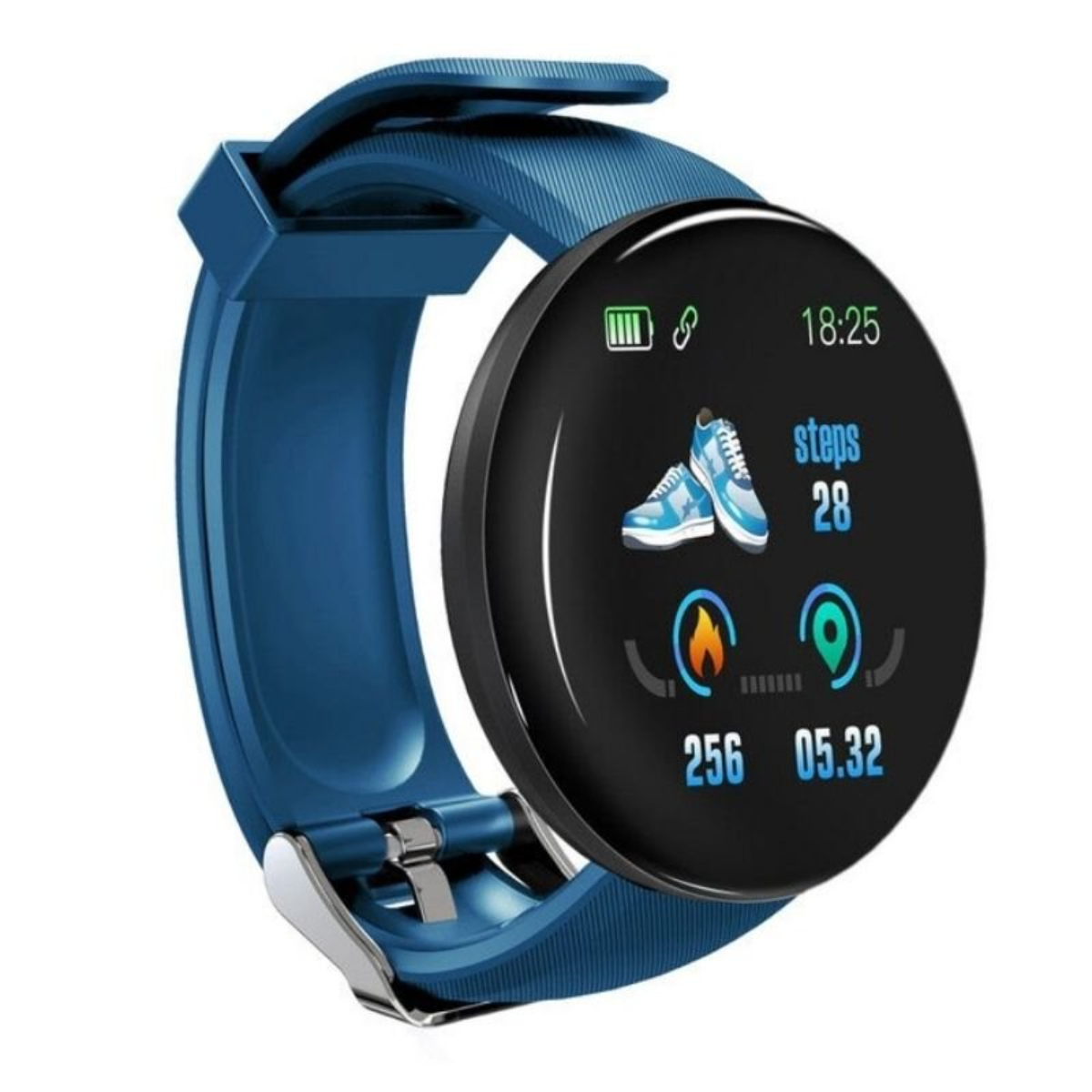 Reloj Smartwatch Klack Kd18 Con Frecuencia Cardíaca, Presión Arterial Y Notificaciones - azul - 