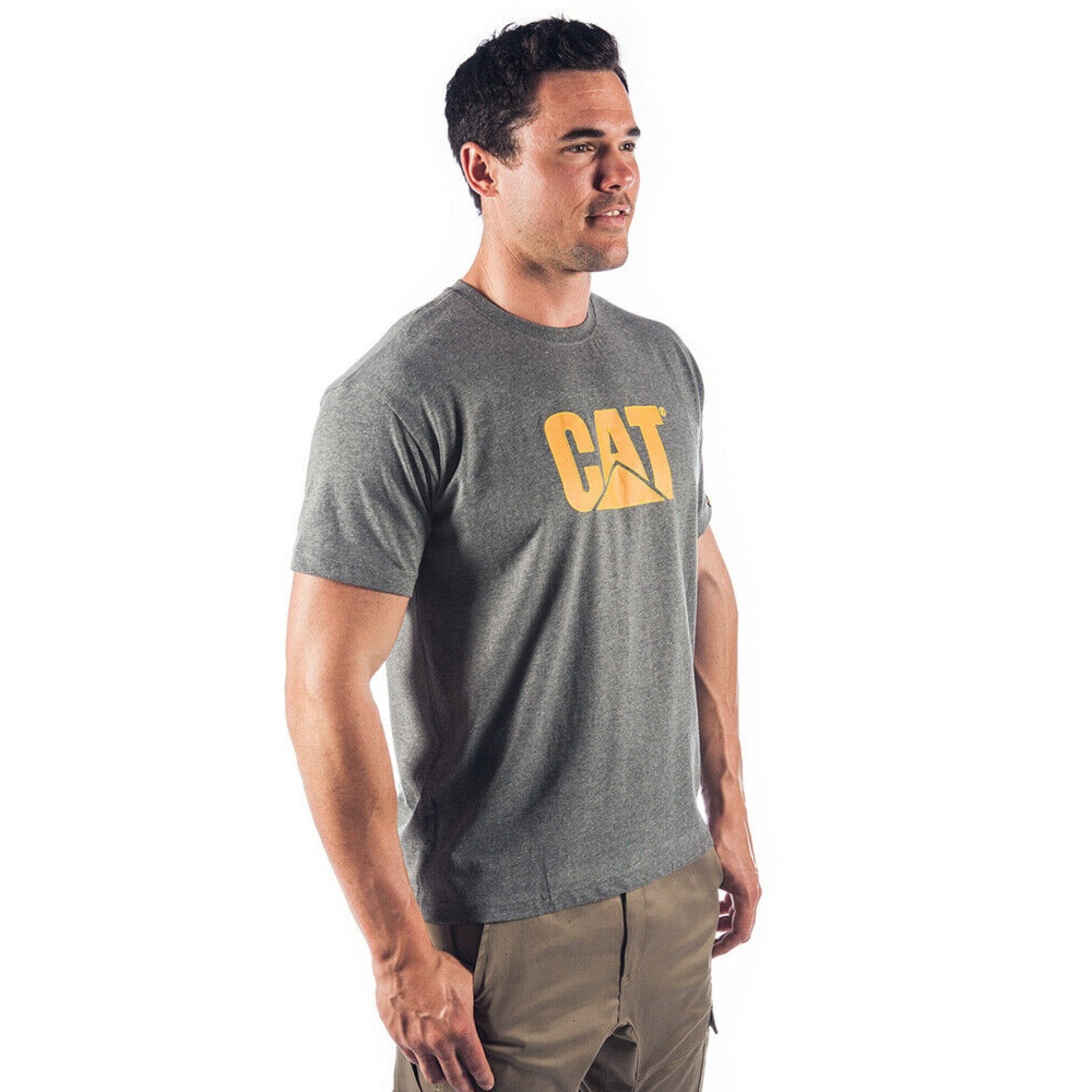 Camiseta Con Logo Para Hombre Caterpillar (Gris)