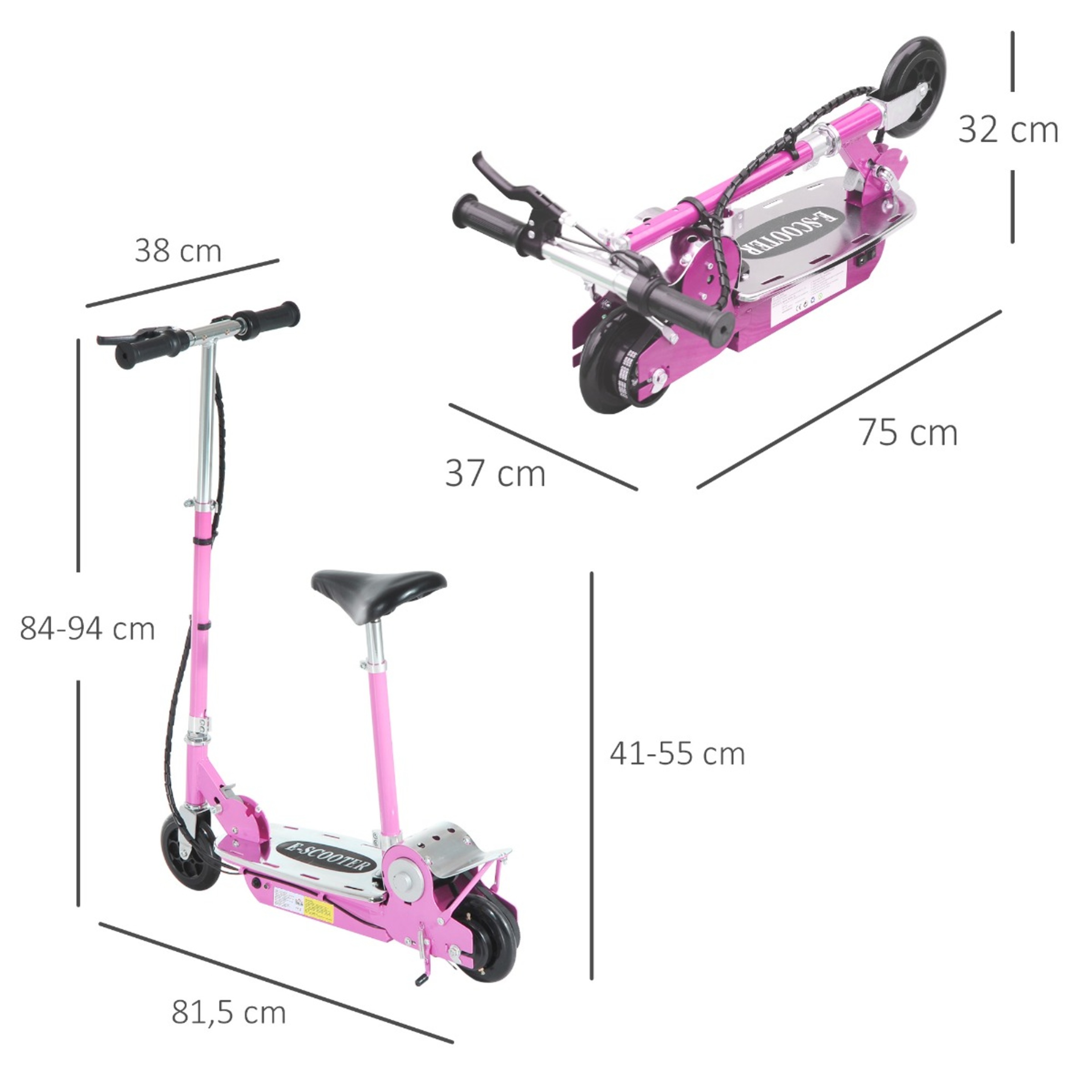 Patinete Eléctrico Scooter Homcom Plegable