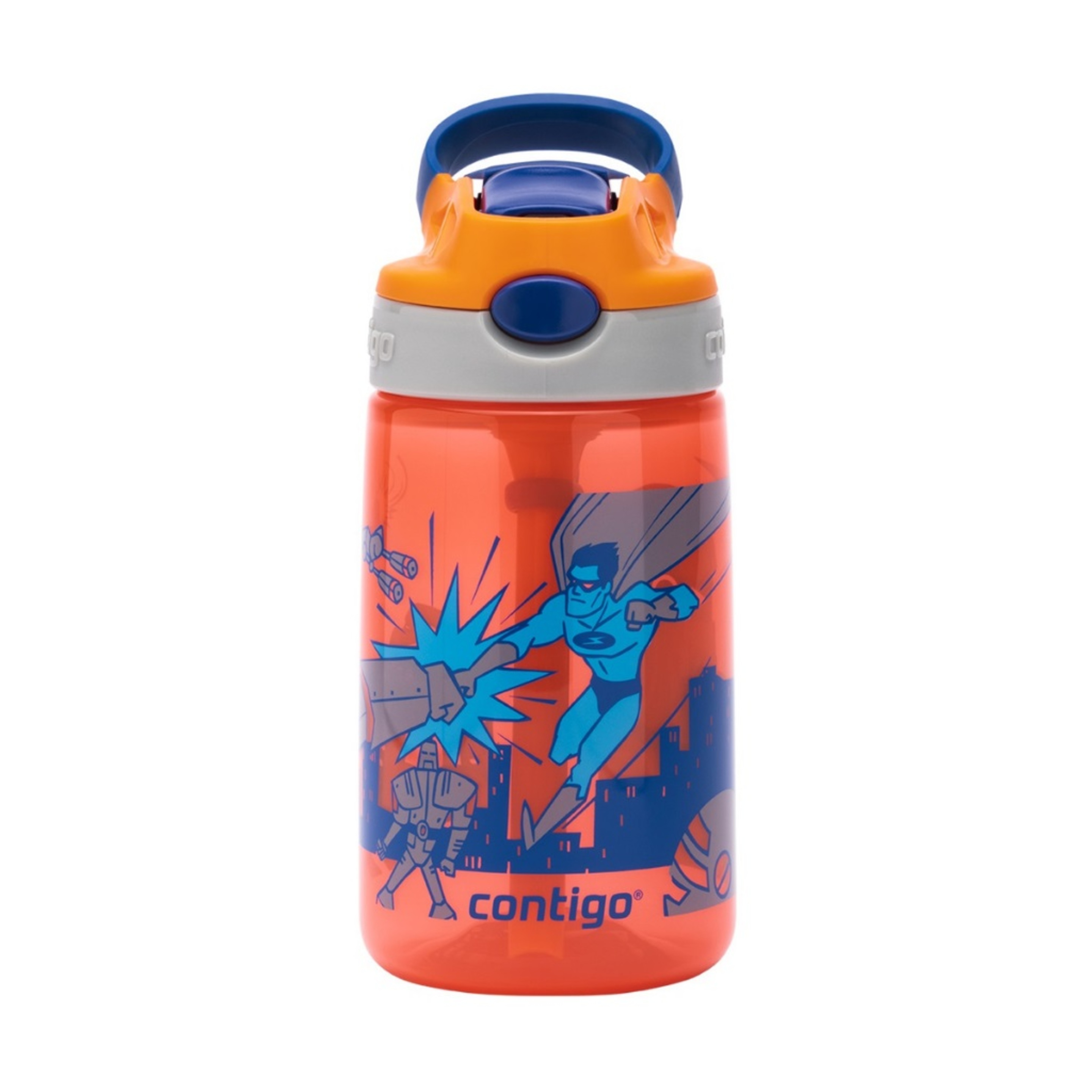Botella Para Niños Gizmo Flip Nectarine With Superhero - Naranja - Contigo  MKP