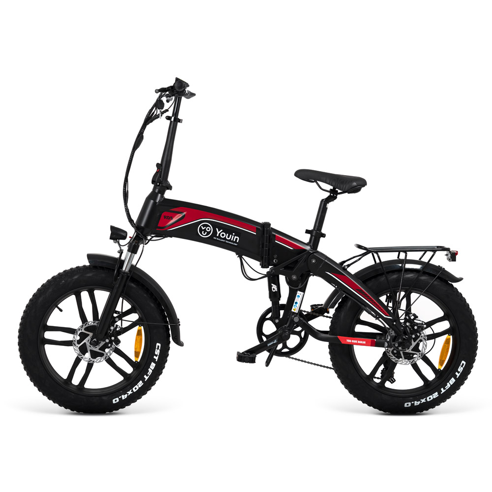 Bicicleta Eléctrica Youin Dakar Fat, Plegable, Bat Extraíble, Suspensión Doble - rojo - 