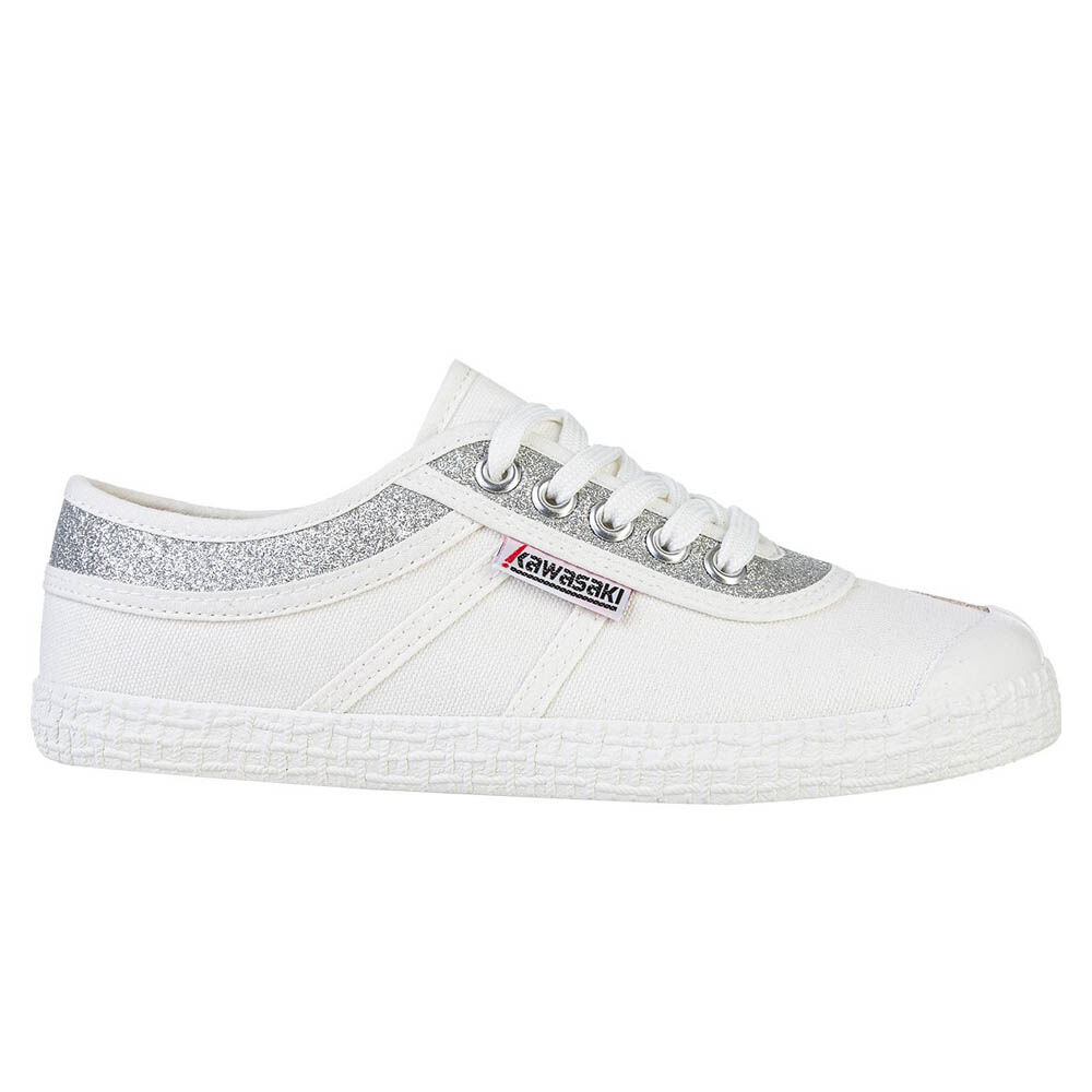 Sapatilhas Kawasaki Footwear Glitter Canvas Shoe - blanco-plata - 