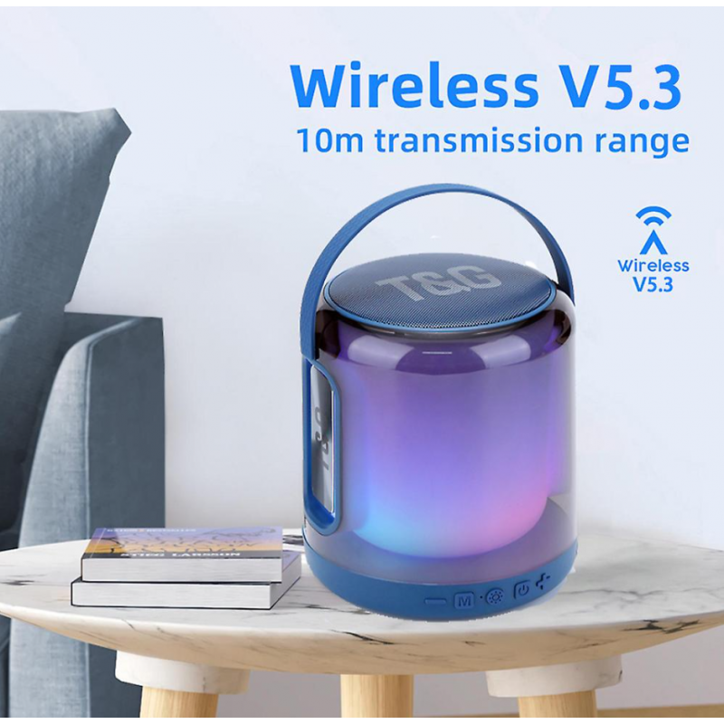 Altifalante Bluetooth Smartek Com Luz Led Rgb Portátil Cinzento