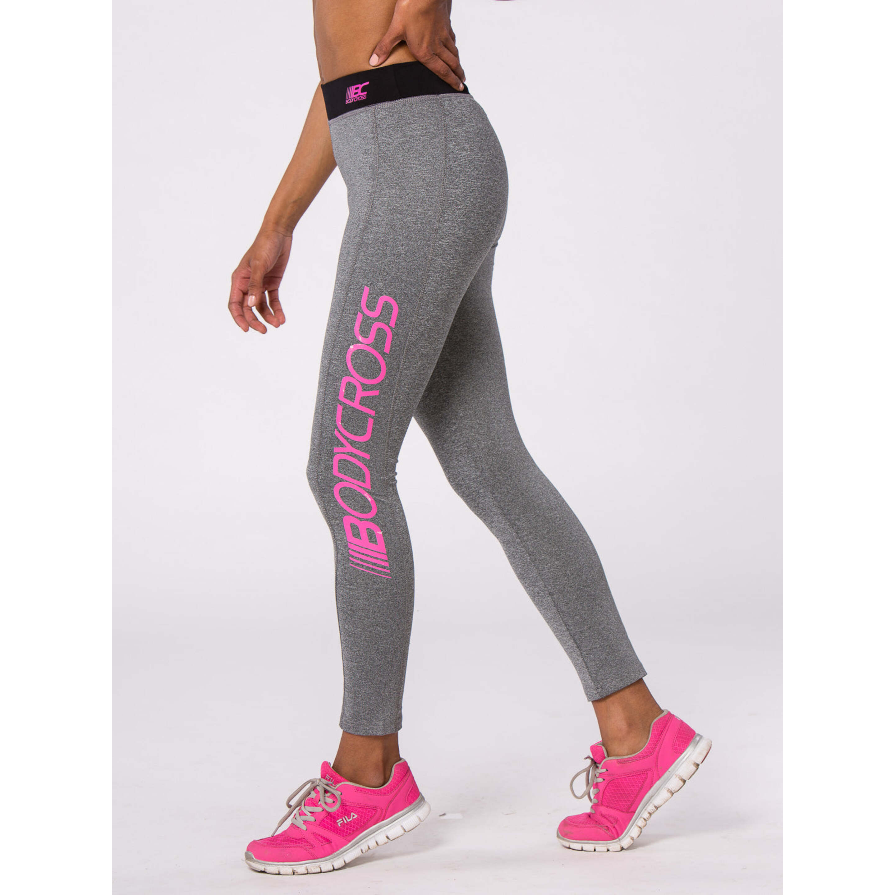 Legging De Corrida Pacey Cinza/fúcsia