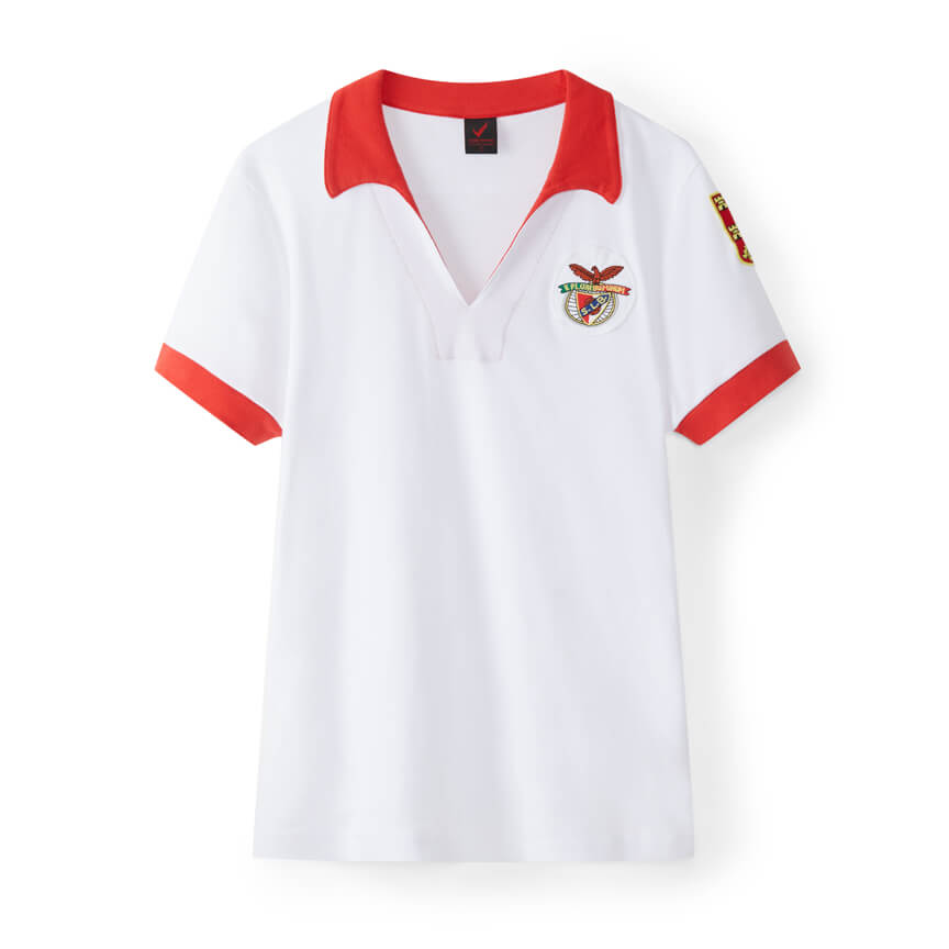 Polo Alternativo Benfica Década 60 - blanco-rojo - 