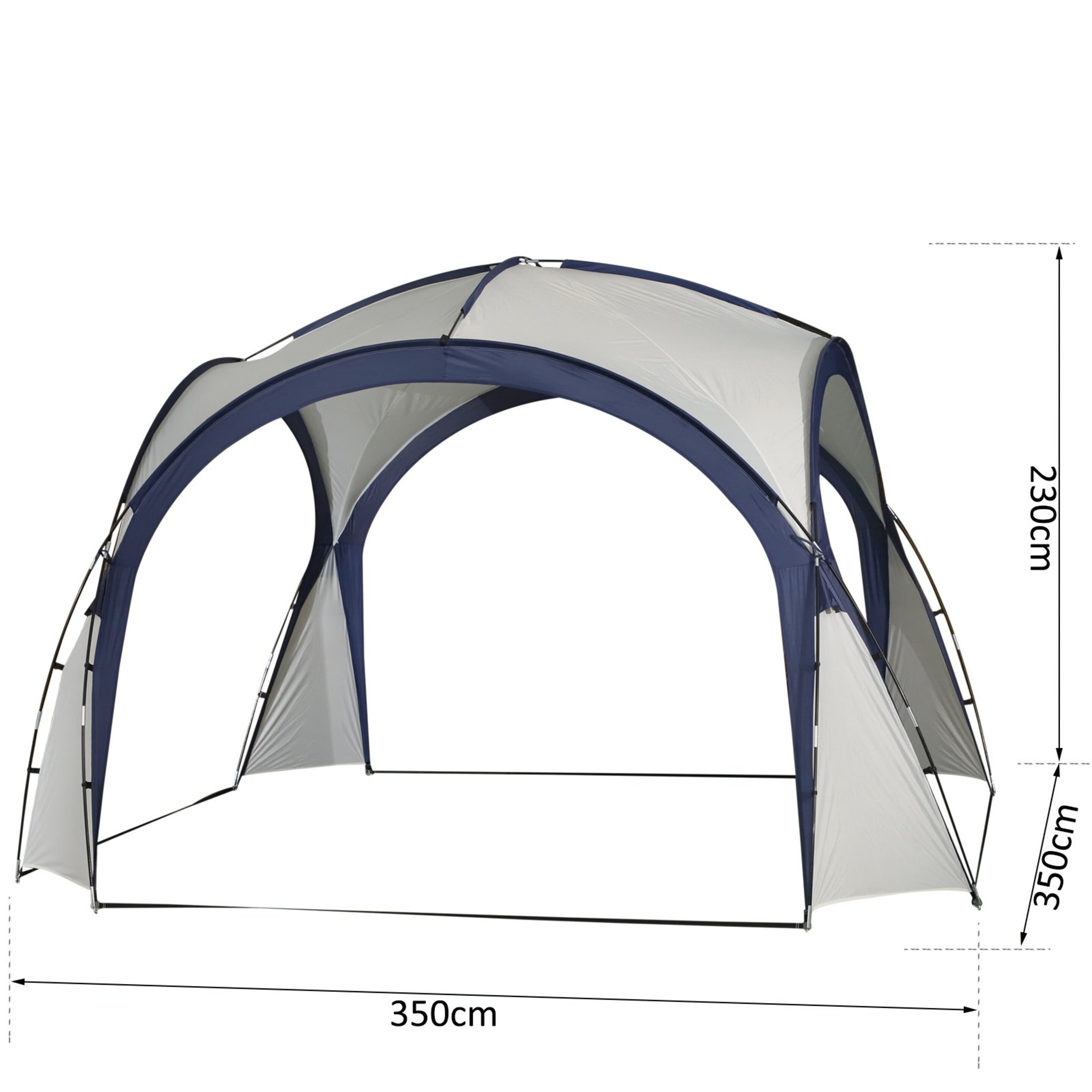 Outsunny® Carpa Evento Tienda De Fiesta Gazebo 3.5x3.5m Toldo Abierto Para Eventos Camping Impermeab