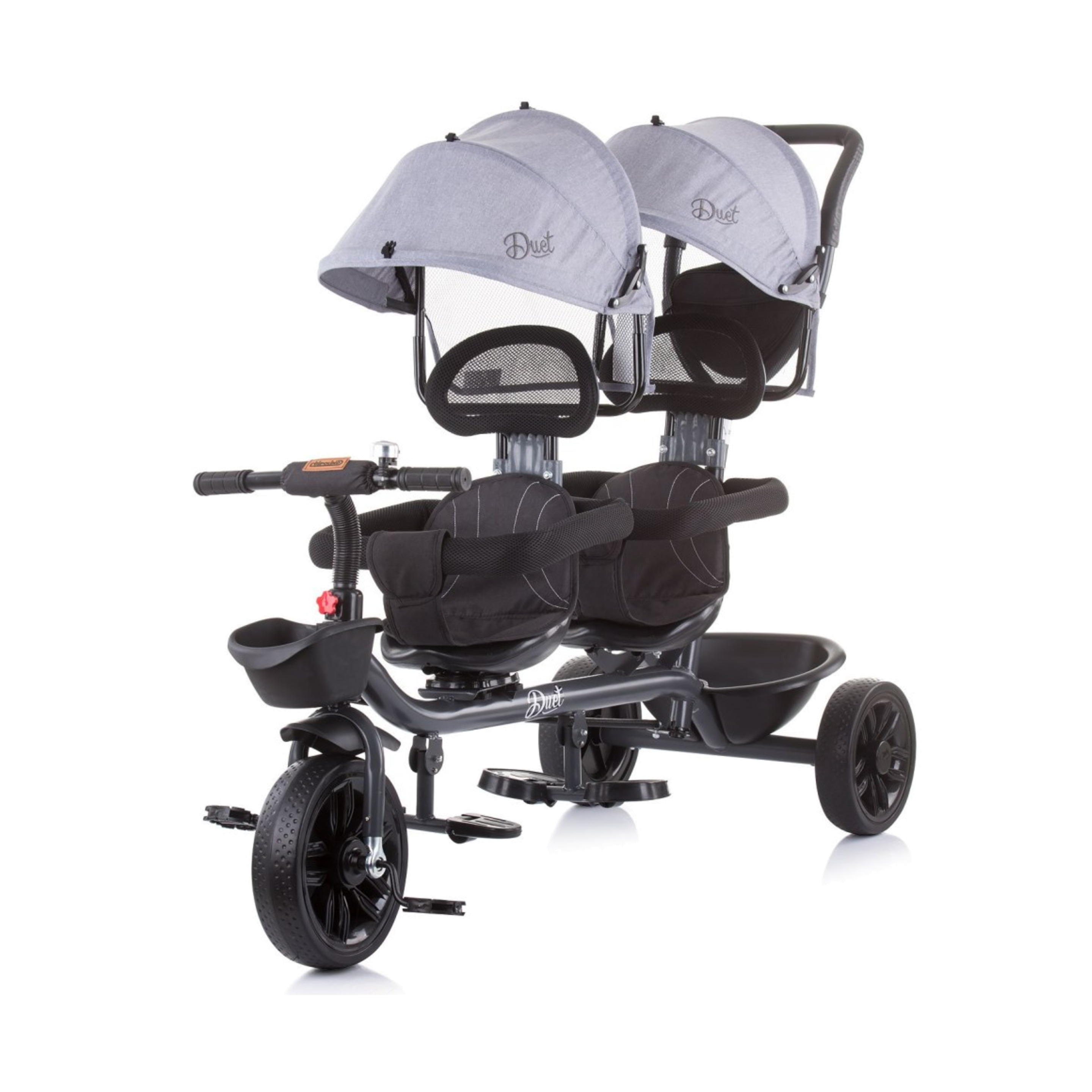 Triciclo Gemelar Duet Mist De Chipolino Con Asiento Delantero 360º