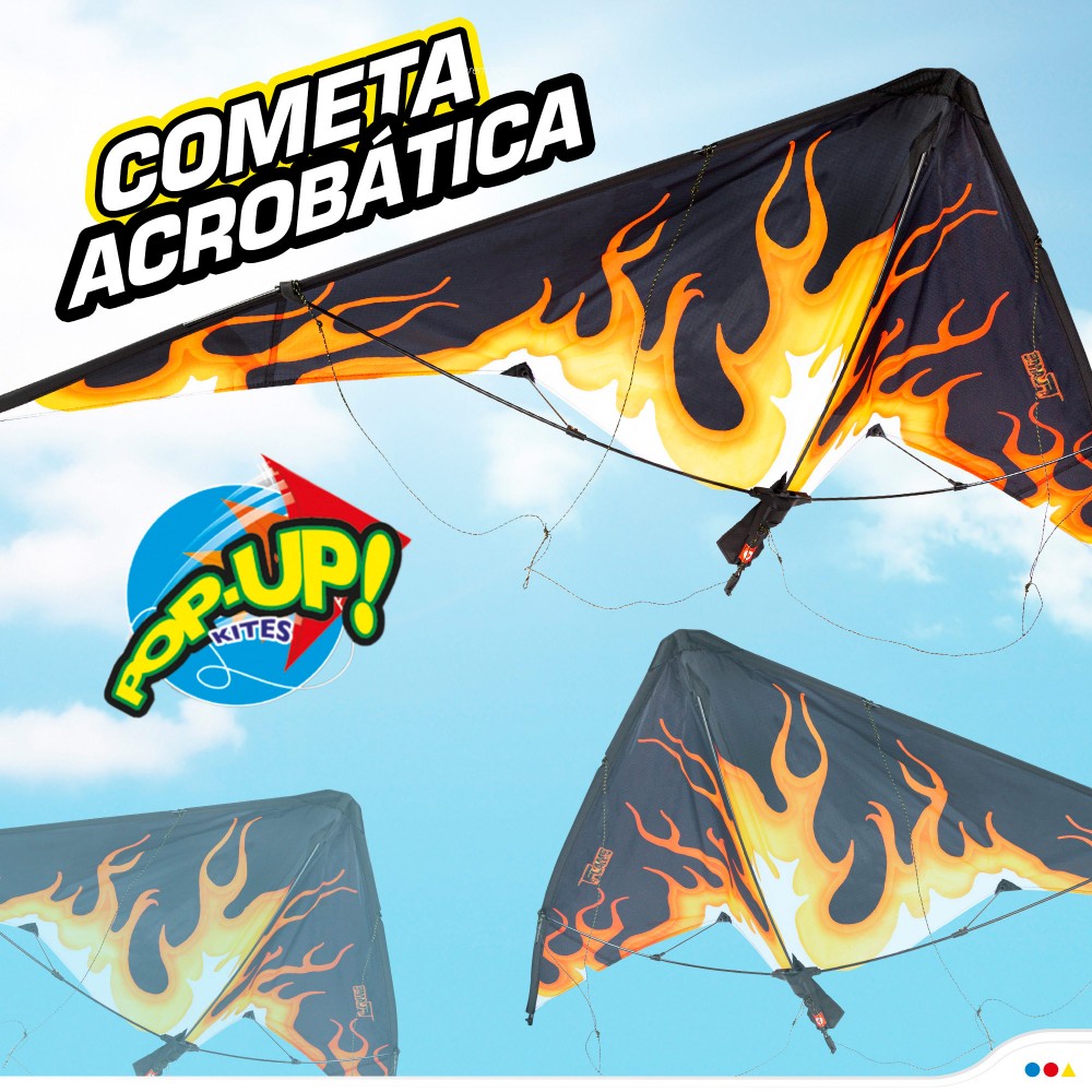 Cometa Acrobática Pop Up Flame - 163x67 Cm
