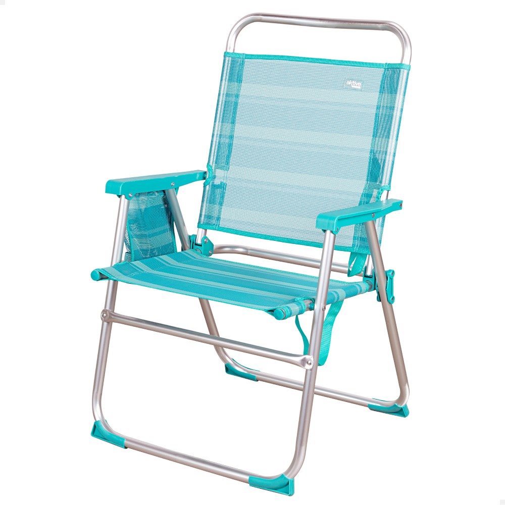 Cadeira Dobrável Fixa De Alumínio Aktive Beach - Mediterrâneo | Sport Zone MKP