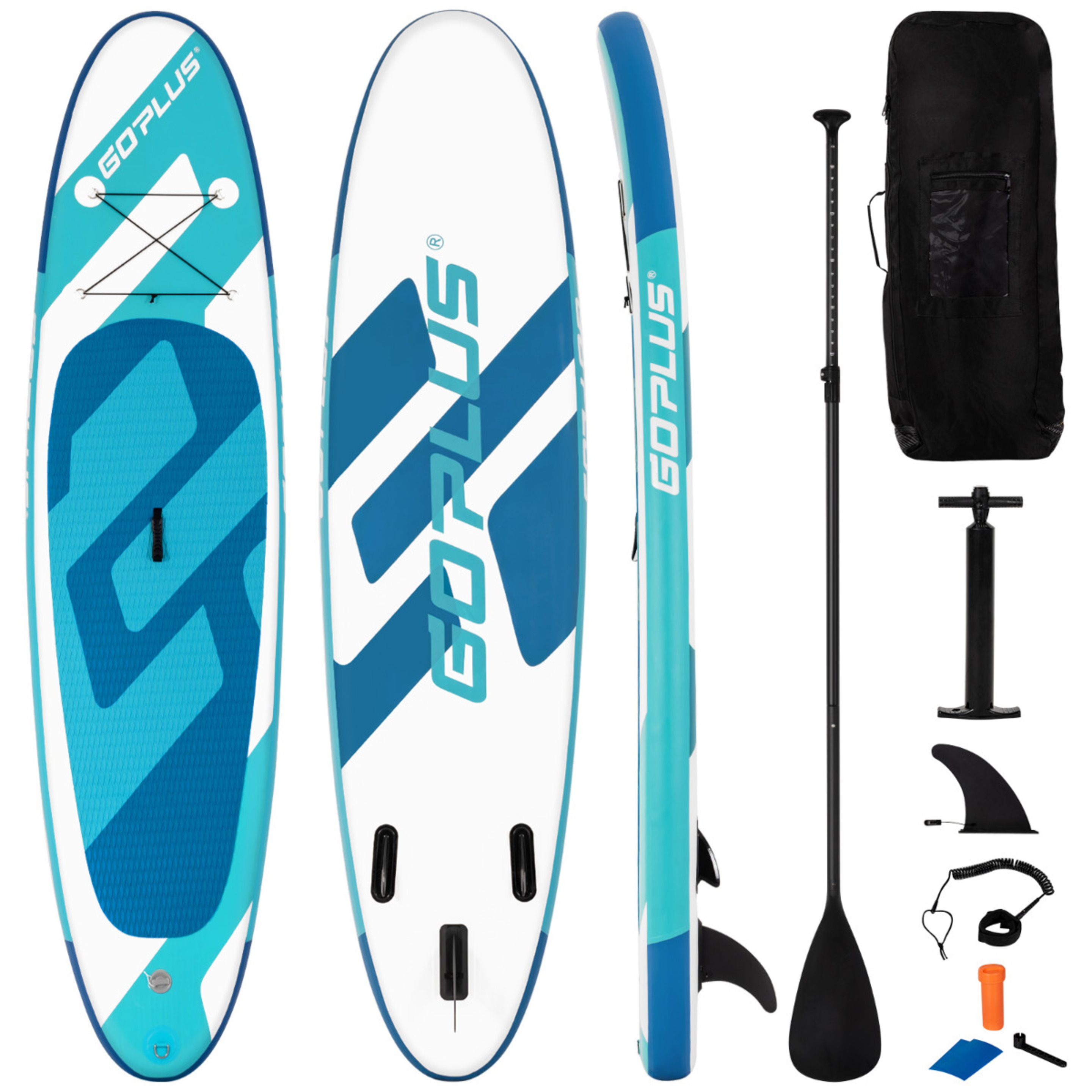 Costway Tabla De Paddle Inflable 335 Cm Flotante Antideslizante - Azul/Blanco - Tabla De Surf  MKP