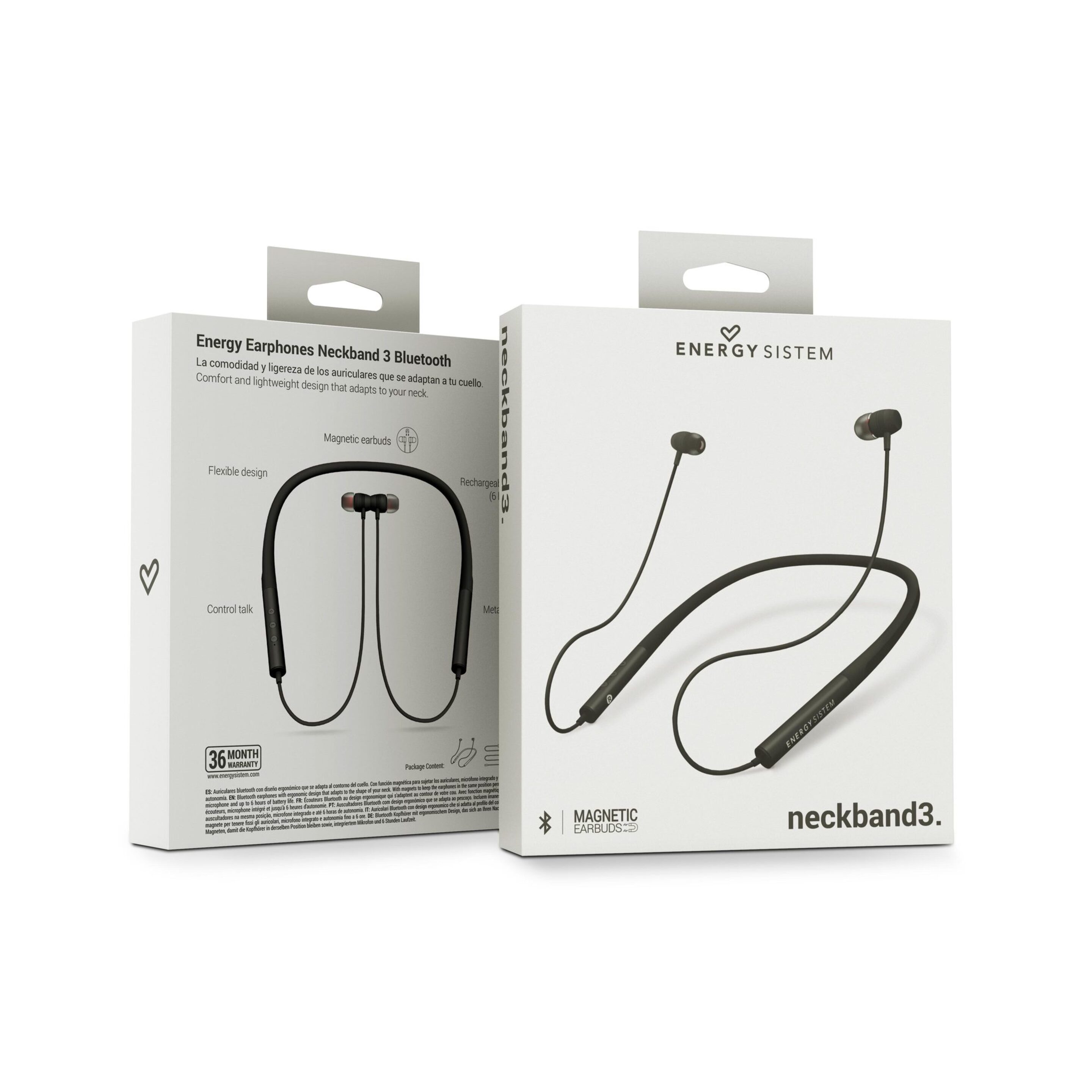 Auriculares Deportivos Energy Sistem Neckband 3 Bluetooth - Negro - Auriculares Bluetooth  MKP