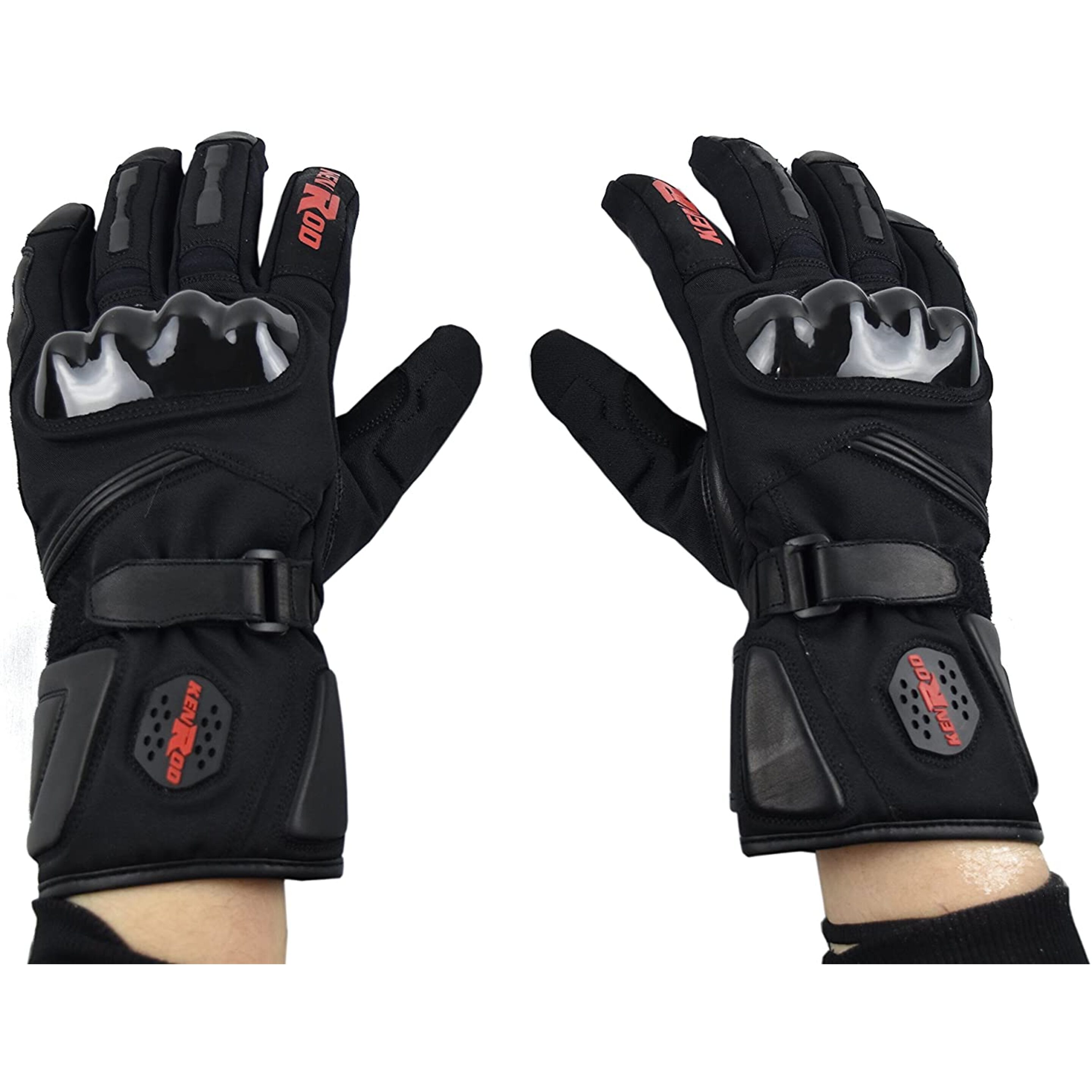 Kenrod Guantes Piel Para Motocicleta Con Protecciones Guantes Para Motorista Color Negro Talla M