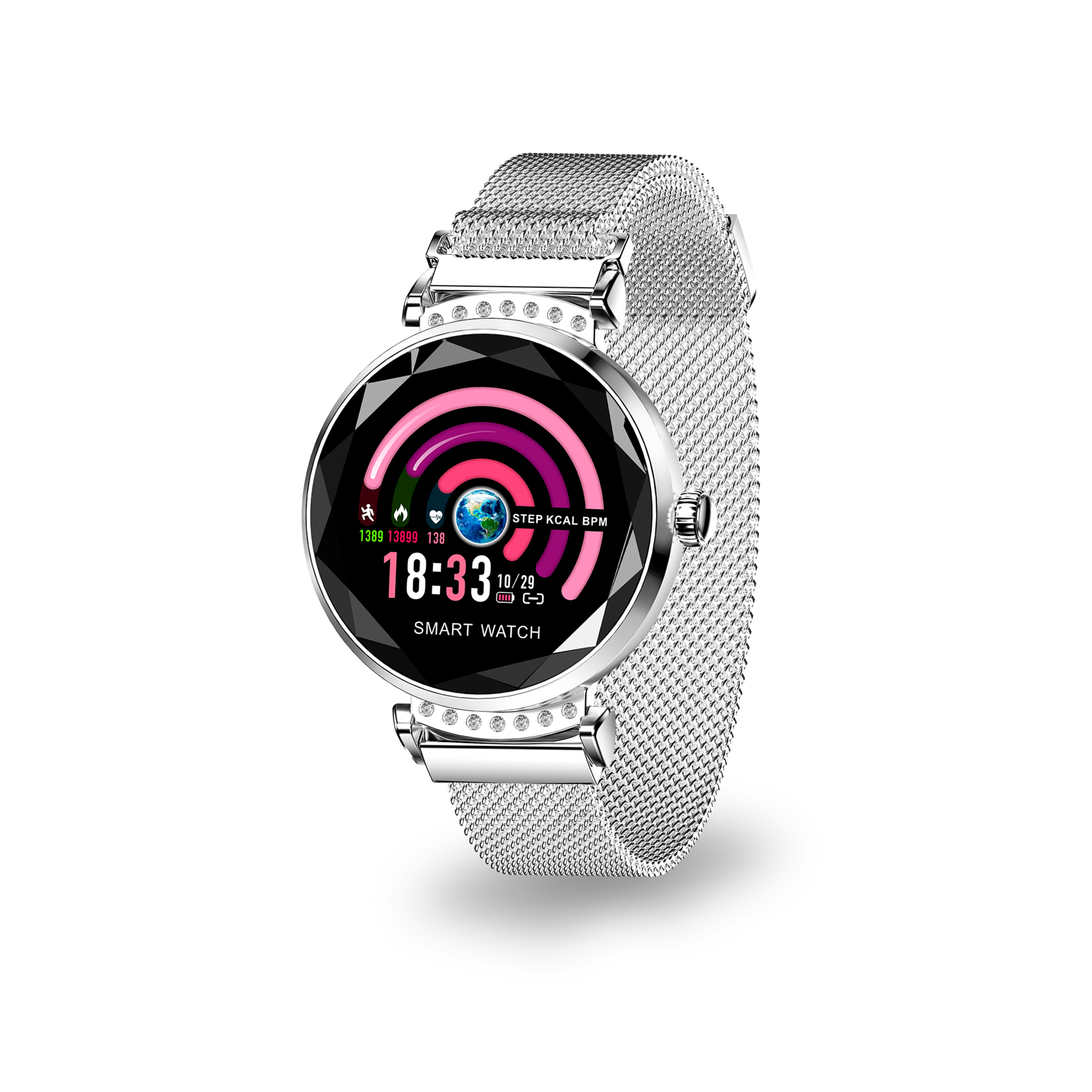 Reloj Bluetooth Watchuu Con Control Ovulacion Ip68 Cleopatra Gris