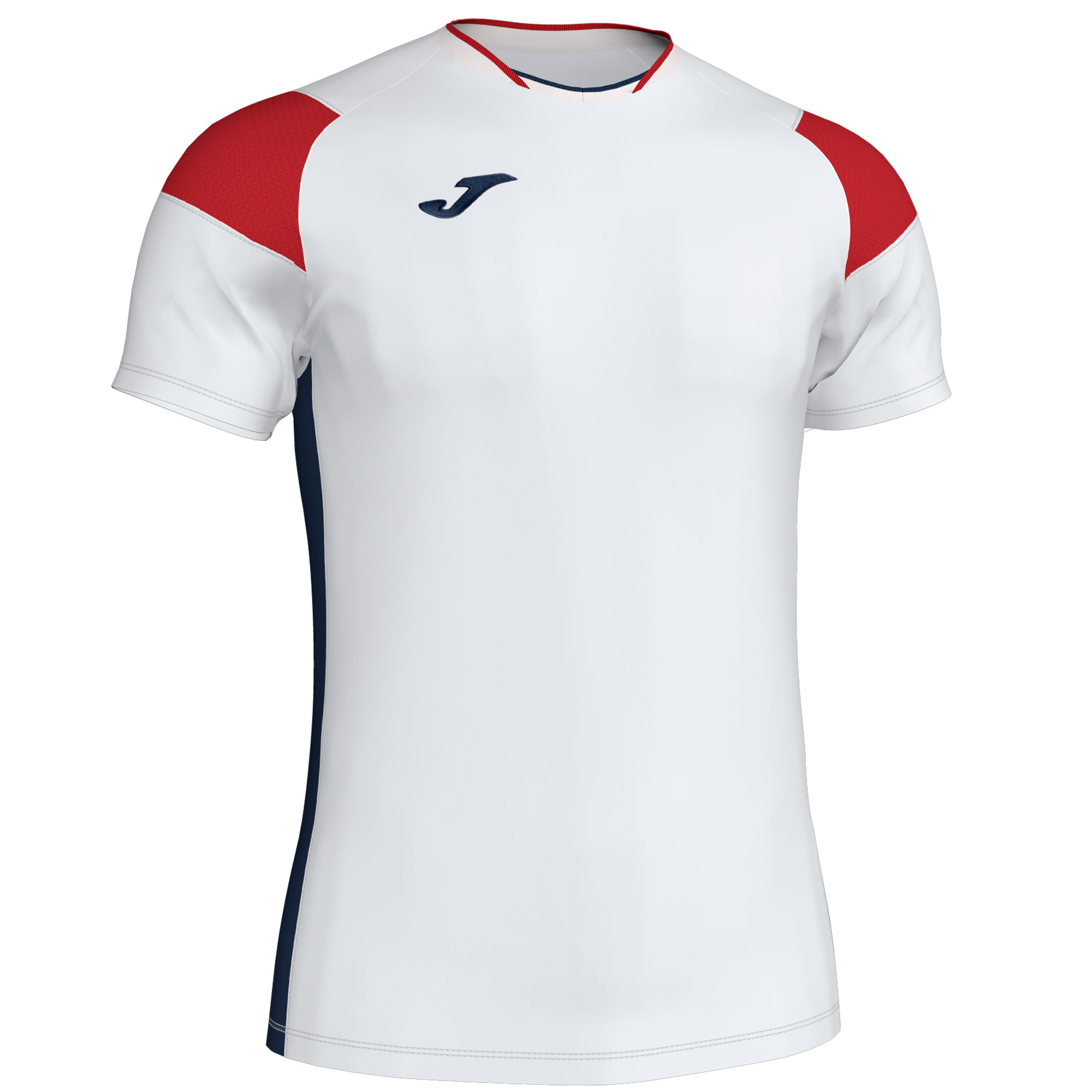 Camiseta Manga Corta Joma Crew Iii Blanco Rojo Marino