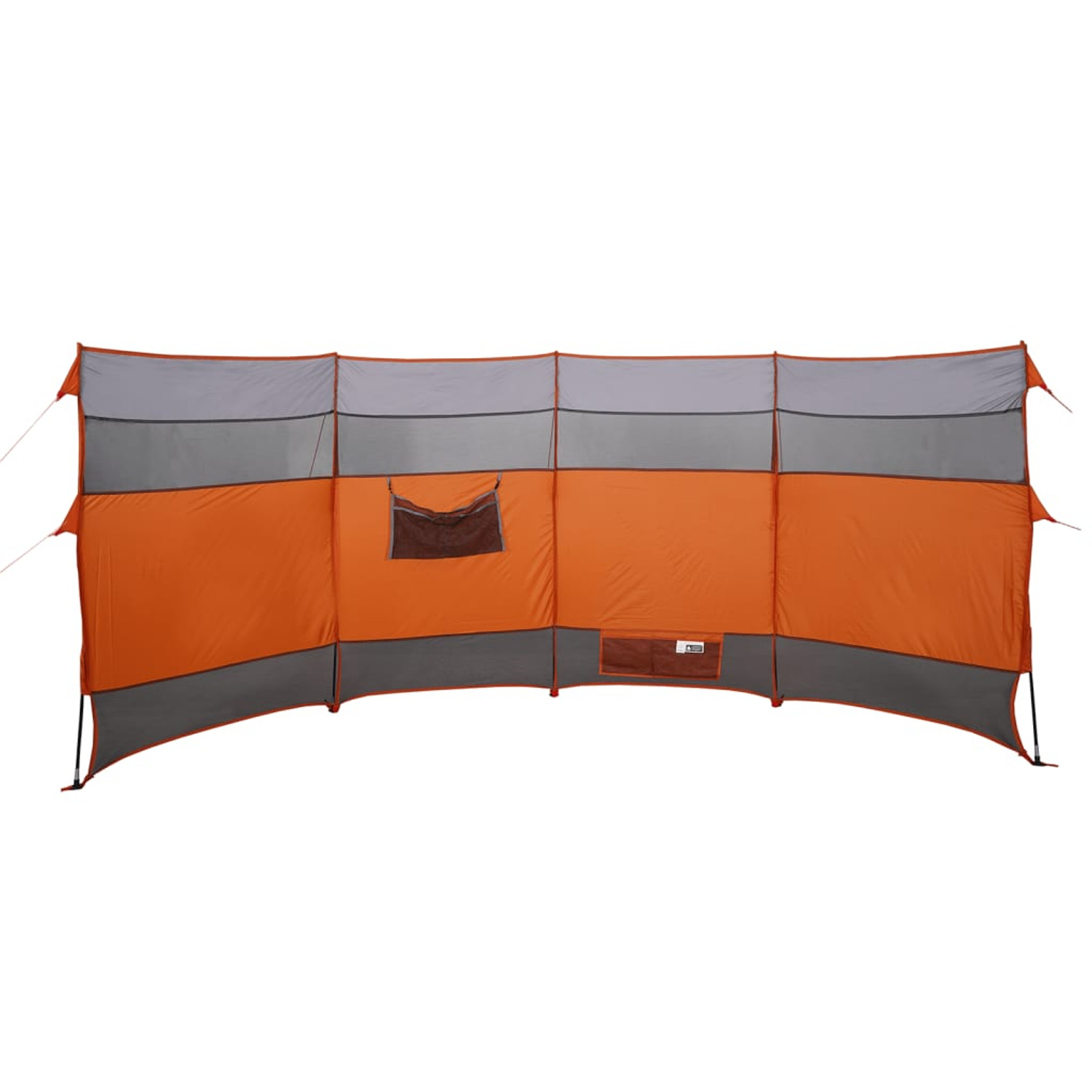 Cortaviento De Camping Impermeable Vidaxl 366x152x152 Cm - gris-naranja - 