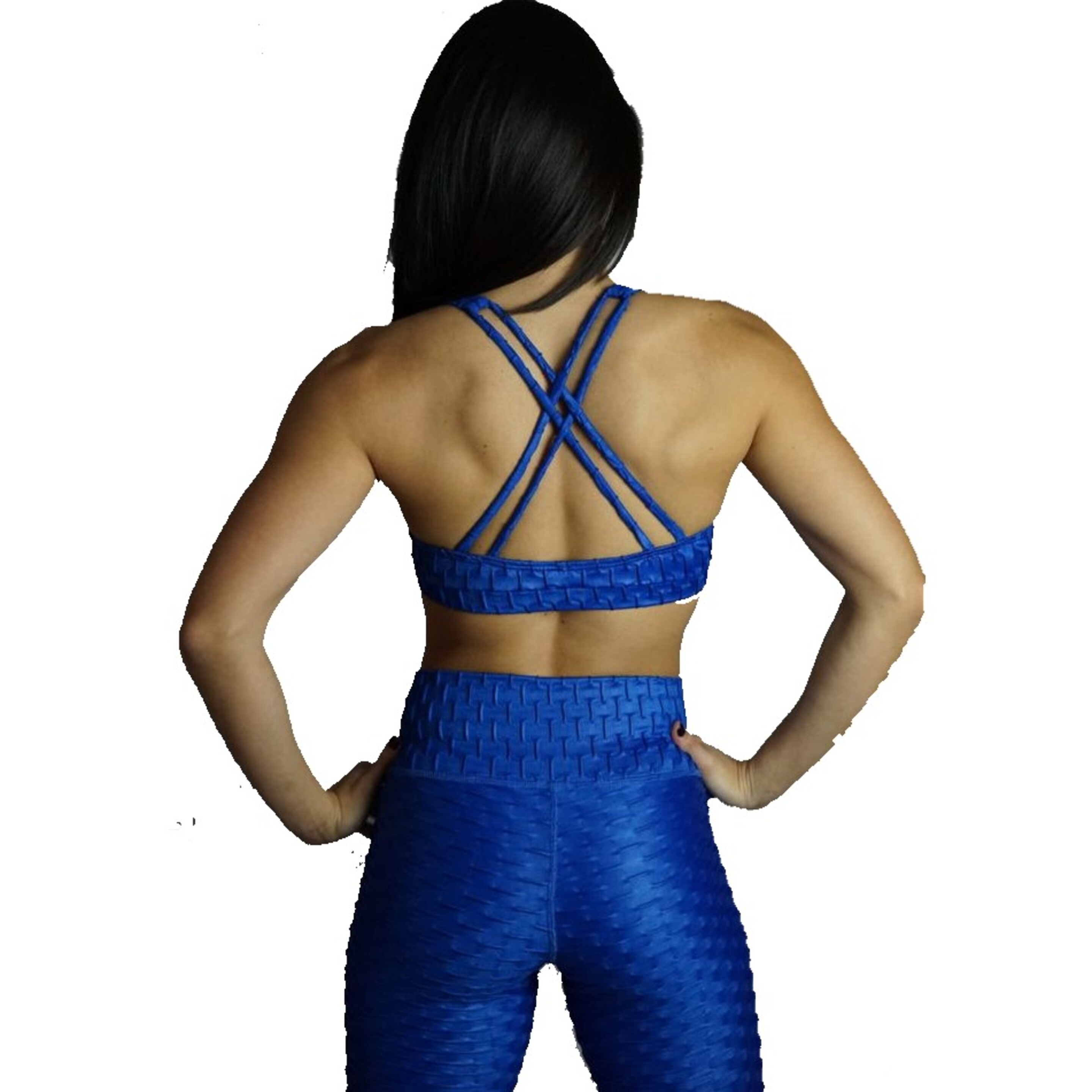 Pantalón Deportivo Mujer Brocado Azul Metalizado