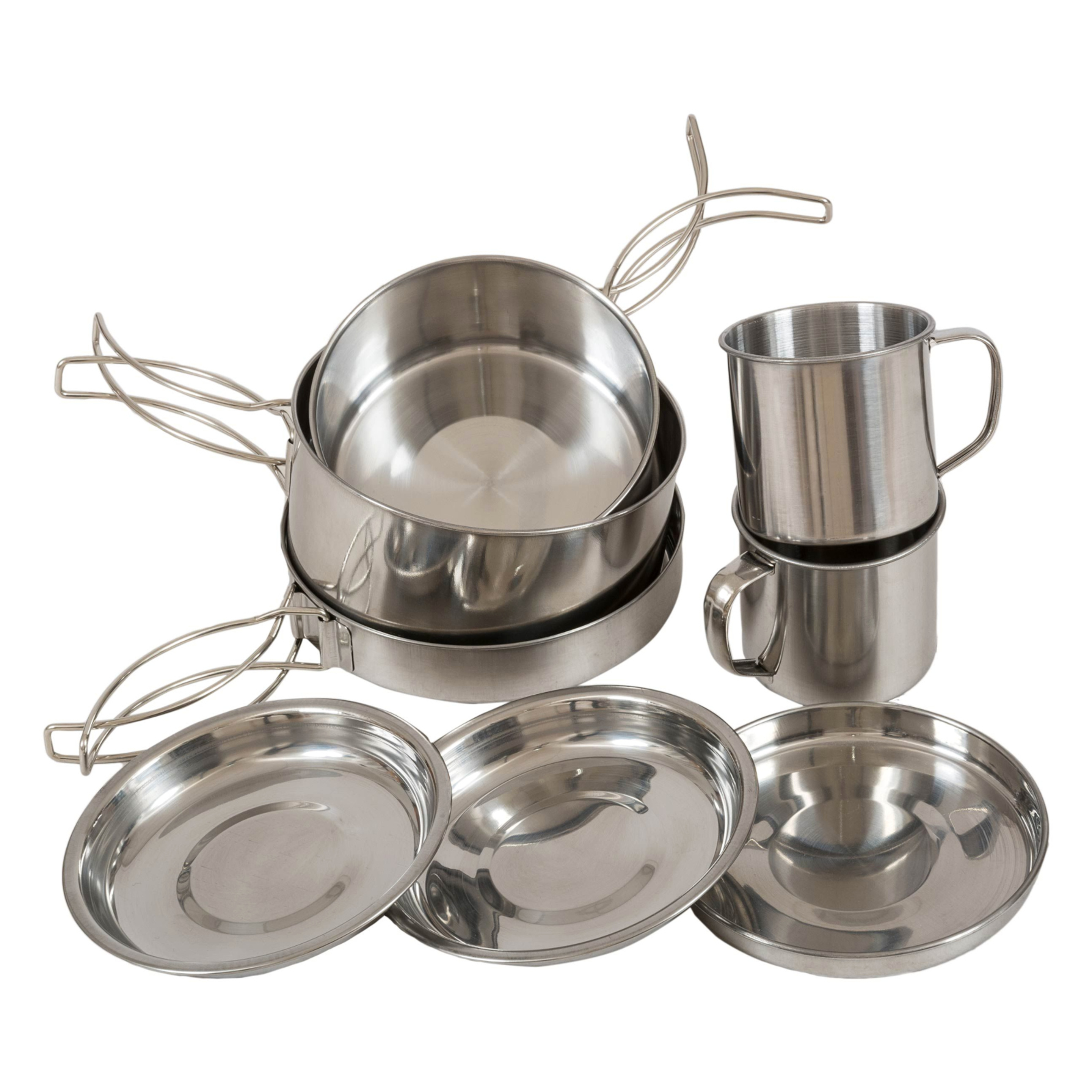 Conjunto De Cozinha Para Campismo Compacto Inox Highlander