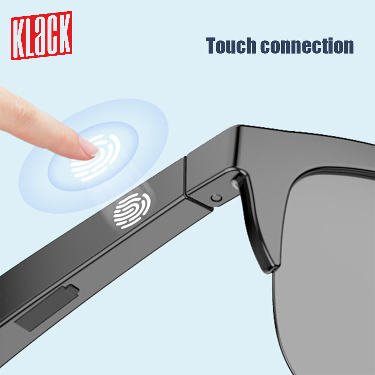 Klack® Anti-uv Smart Glasses Com Altifalante De Toque Estéreo Duplo E Som Hifi