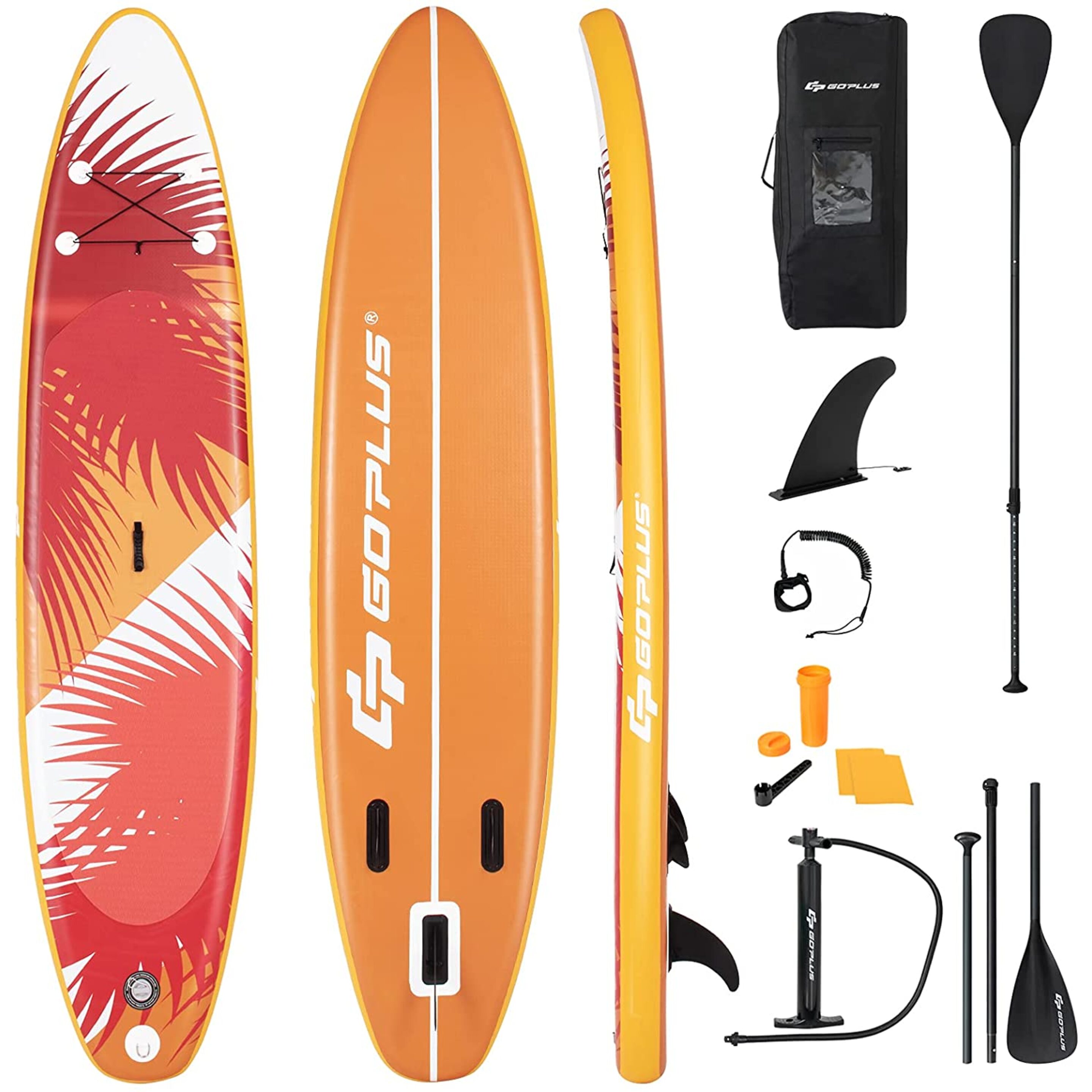 Tabla De Paddle Inflable  320 X 76 X 15 Cm  Sup Board Costway - naranja - 