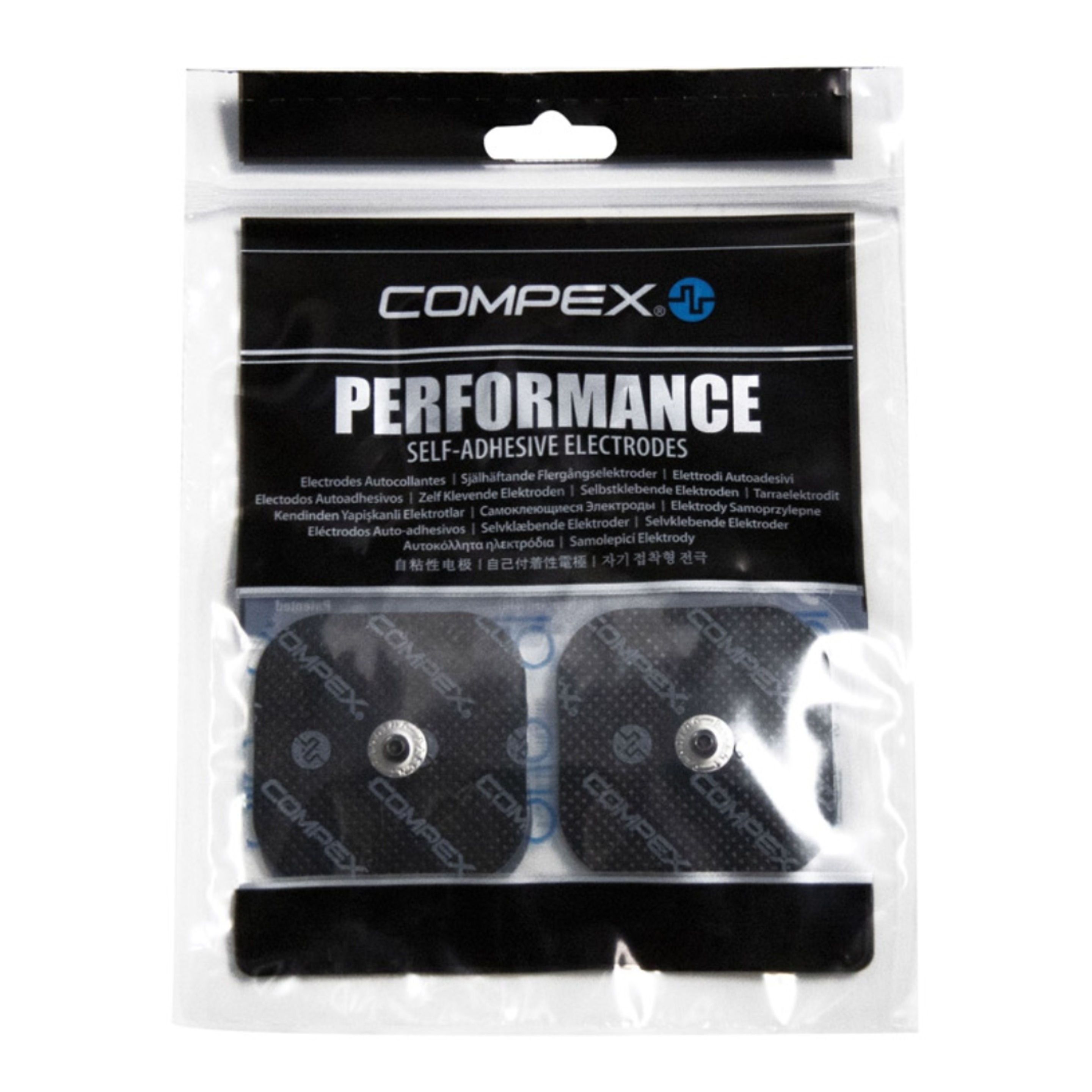 Compex 4 Electrodos Performance Snaps - Negro - Para Cualquier Usuario  MKP
