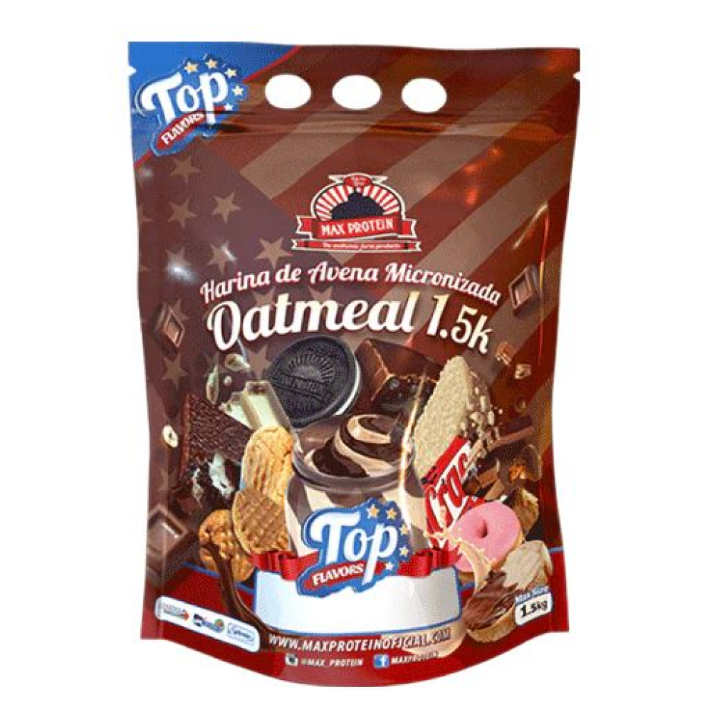 Oatmeal - Harina De Avena Top Flavors 1,5 Kg Turrón Crujiente Chocolate -  - 
