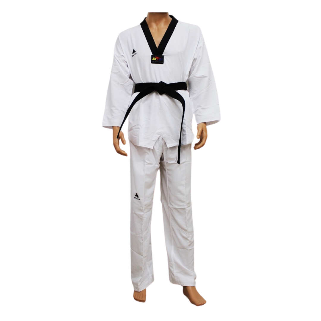 Fato Taekwondo Hi Tech Dan Pt - blanco-negro - 
