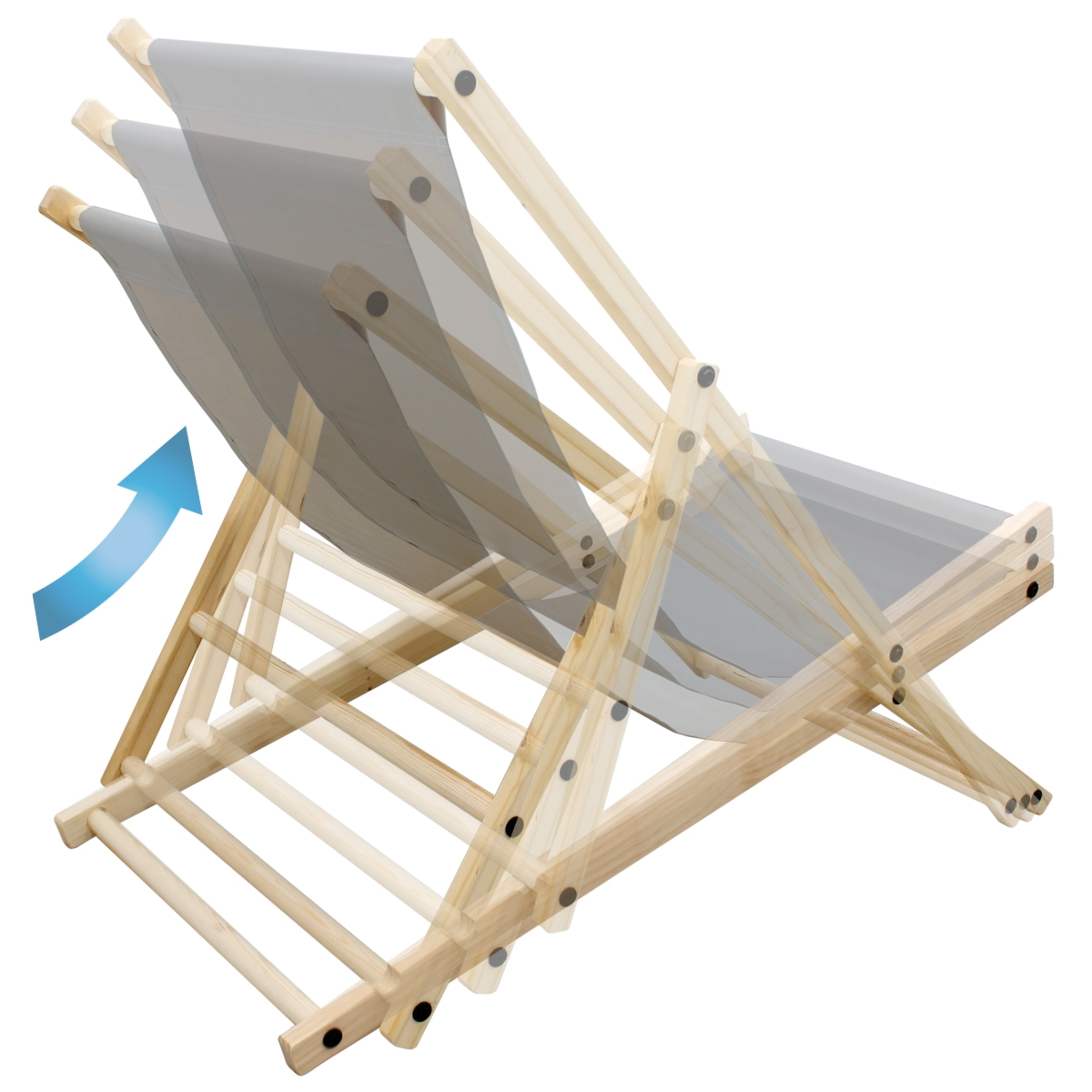 Silla De Playa Plegable Madera Tumbona Impermeable