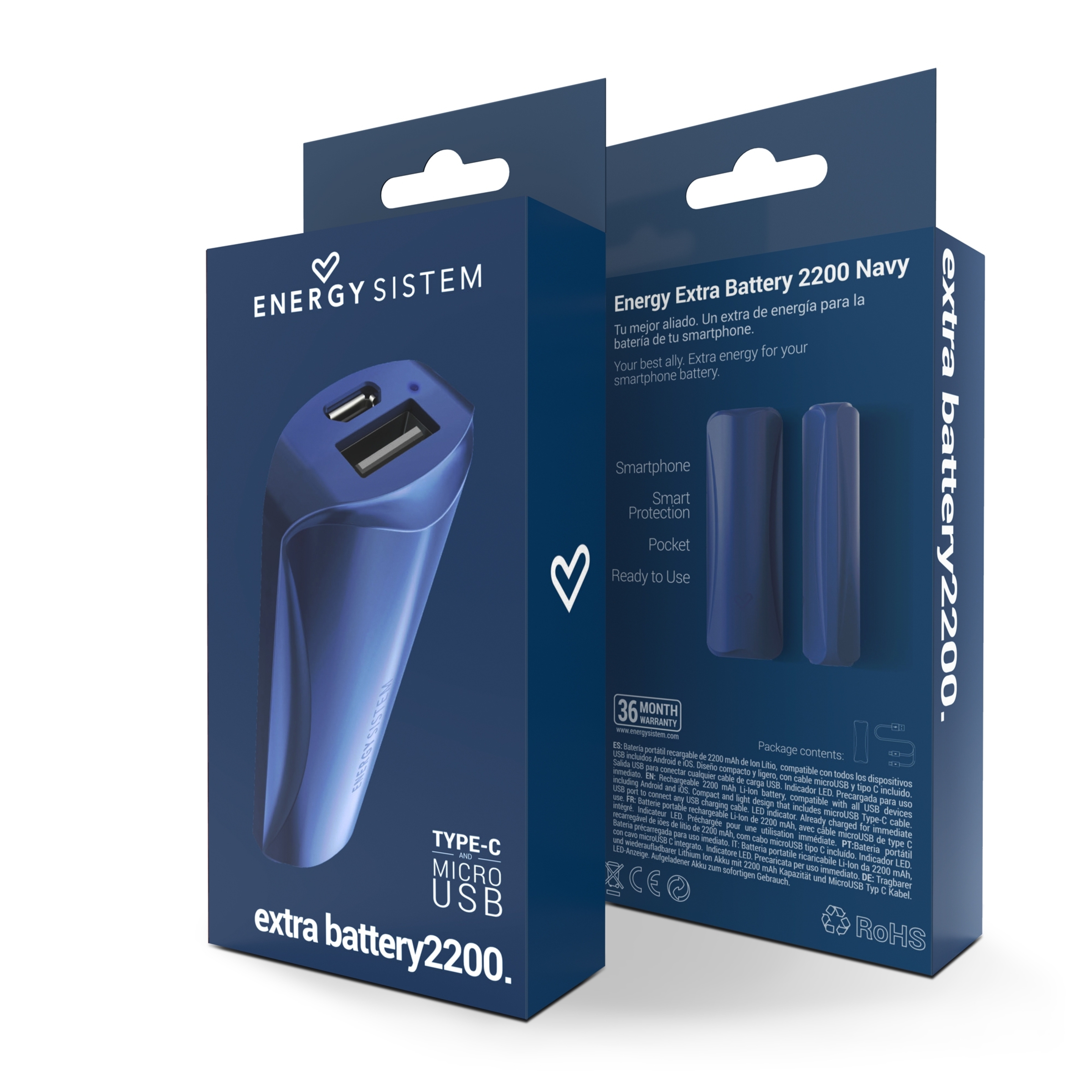 Energy Sistem Extra Battery 2200 Navy - Acessórios