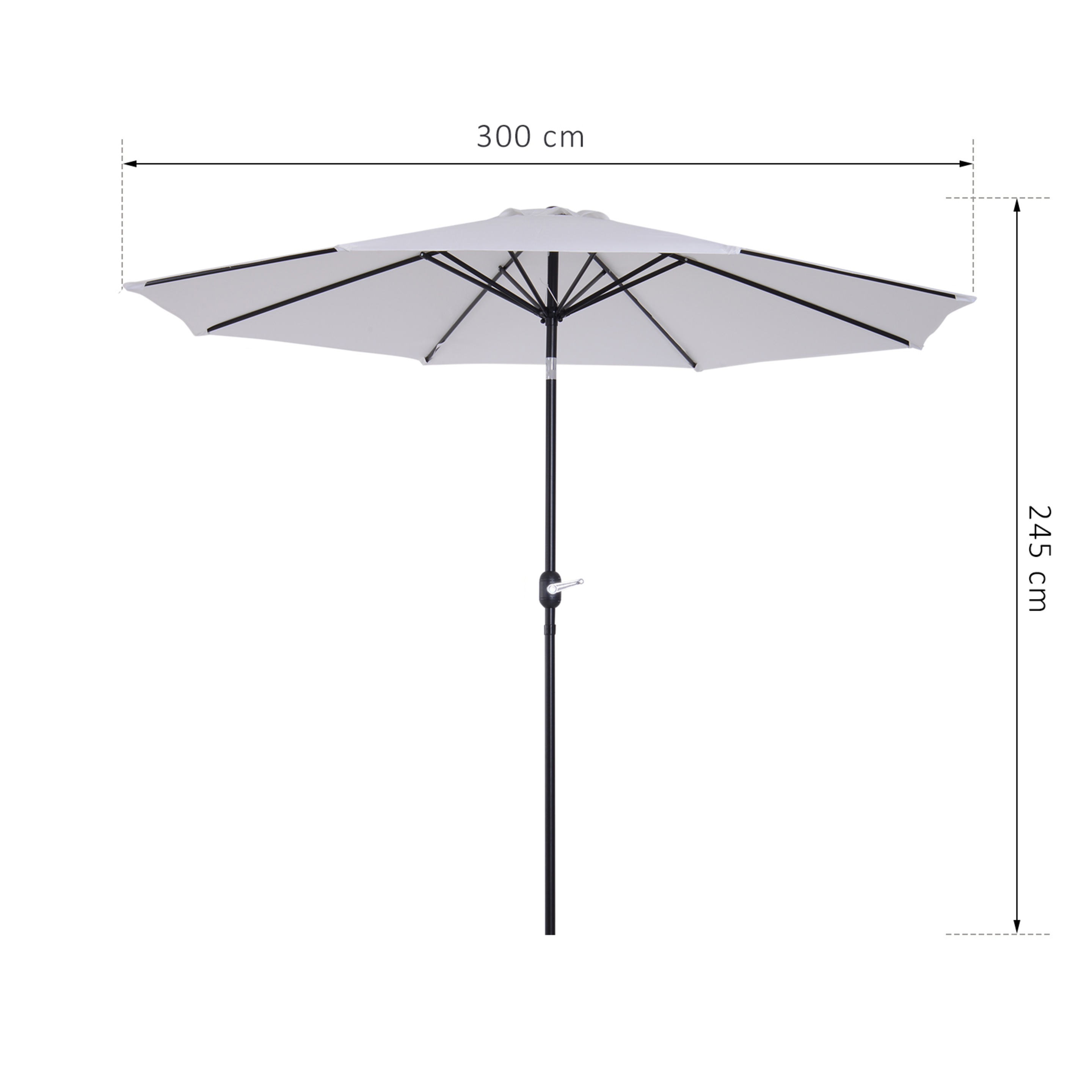 Outsunny Sombrilla Grande  Manivela Para Abrir Fácil Y ángulo Regulable ?3m