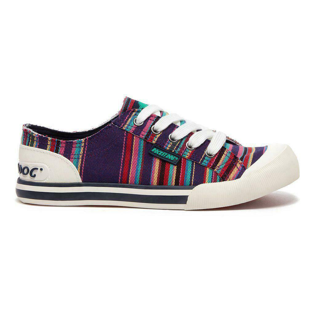 /ladies Jazzin Canvas Aloe Lace Up Trainer Rocket Dog