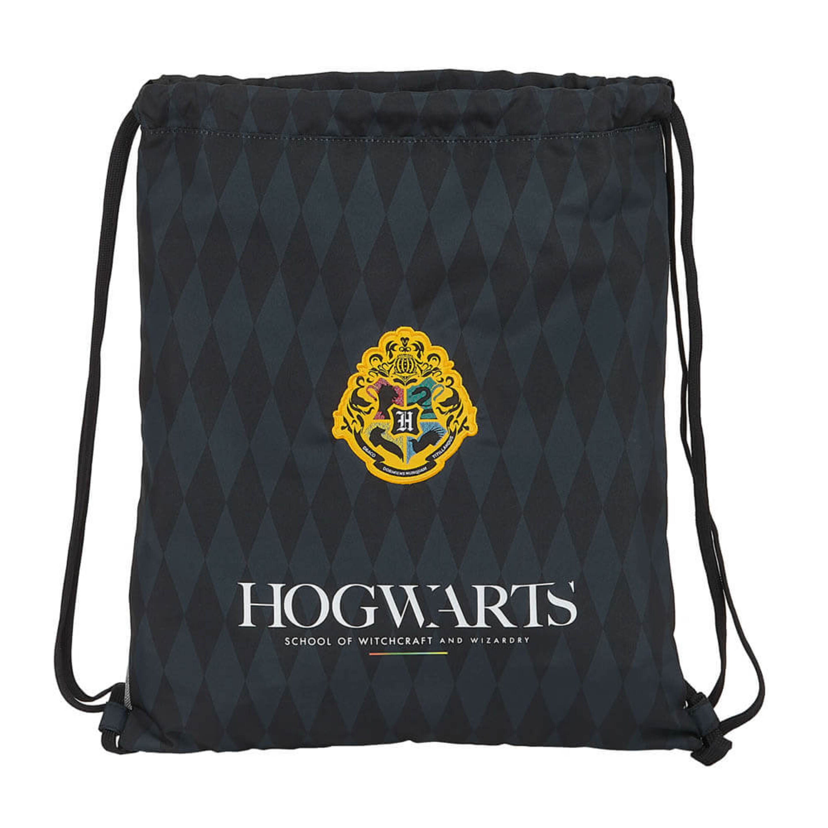 Safta Saco Plano Grande De Harry Potter Hogwarts, 350x400 Mm, Negro/gris - multicolor - 