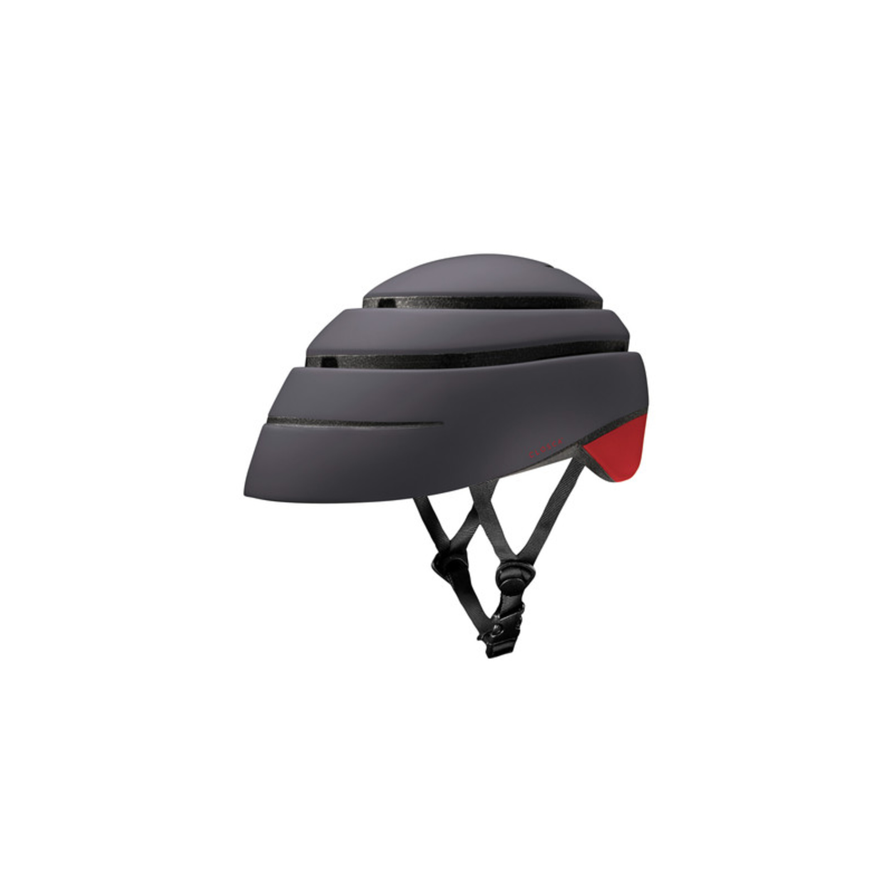 Casco De Bicicleta Plegable Closca Graphite - Negro/Rojo - Seguro, Plegable Y Estilo Urbano.  MKP