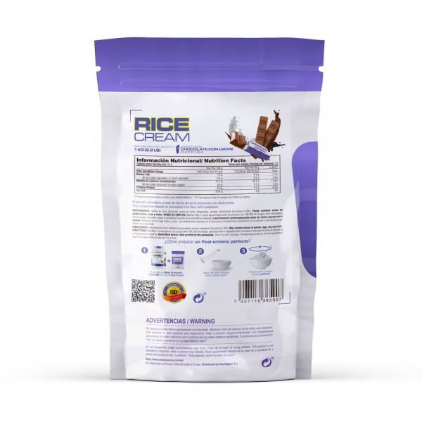 Rice Cream (crema De Arroz Precocida) - 1kg De Mm Supplements Sabor Chocolate Con Leche  MKP