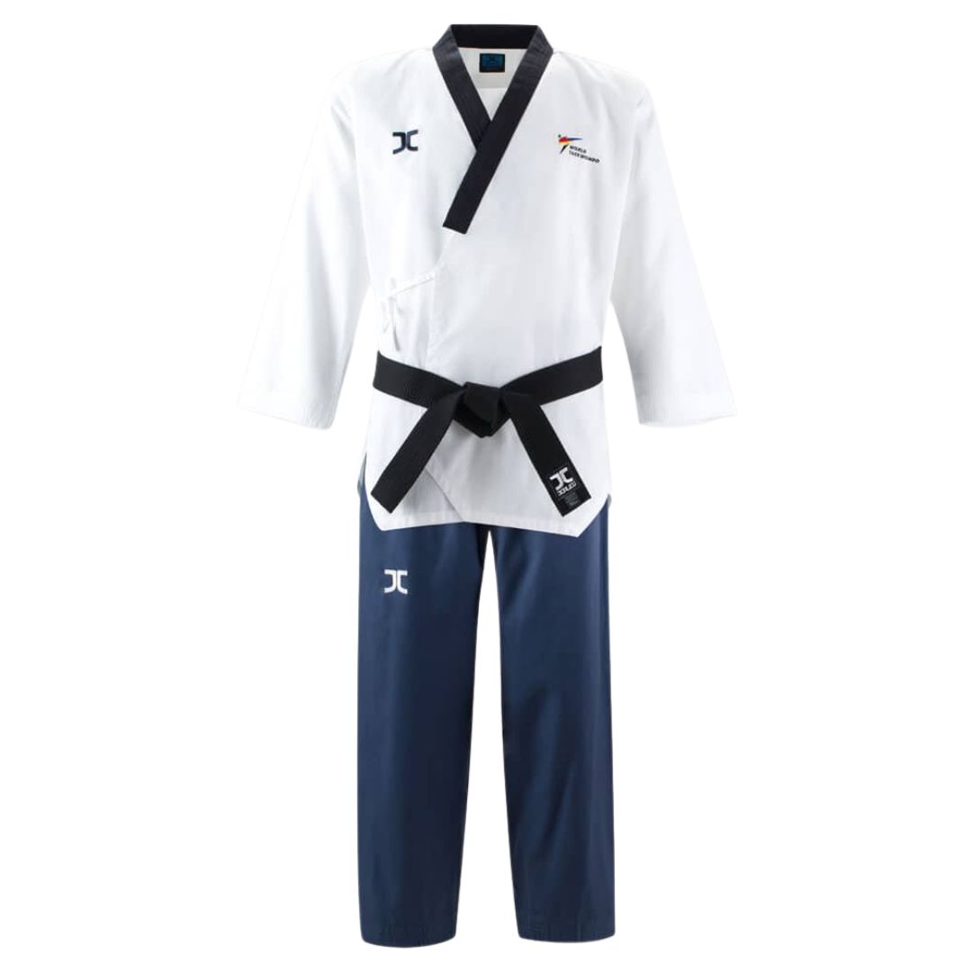 Traje De Taekwondo Jc Poomsae Dan Pro Athlete - blanco-azul - 