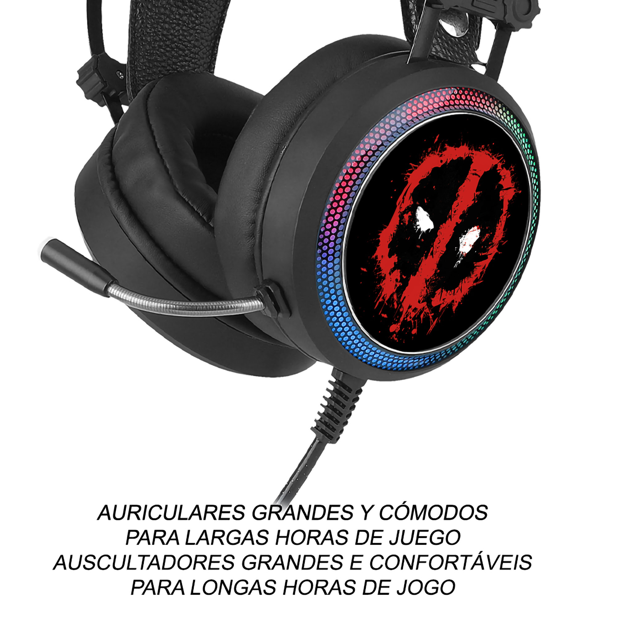 Headphones Gaming Com Microfone Marvel Deadpool 001/ Usb