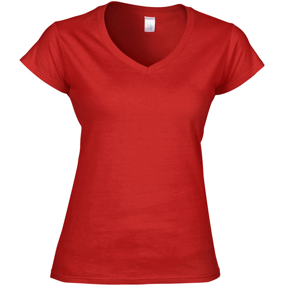 T-shirt Com Decote Em V Gildan - rojo-claro - 