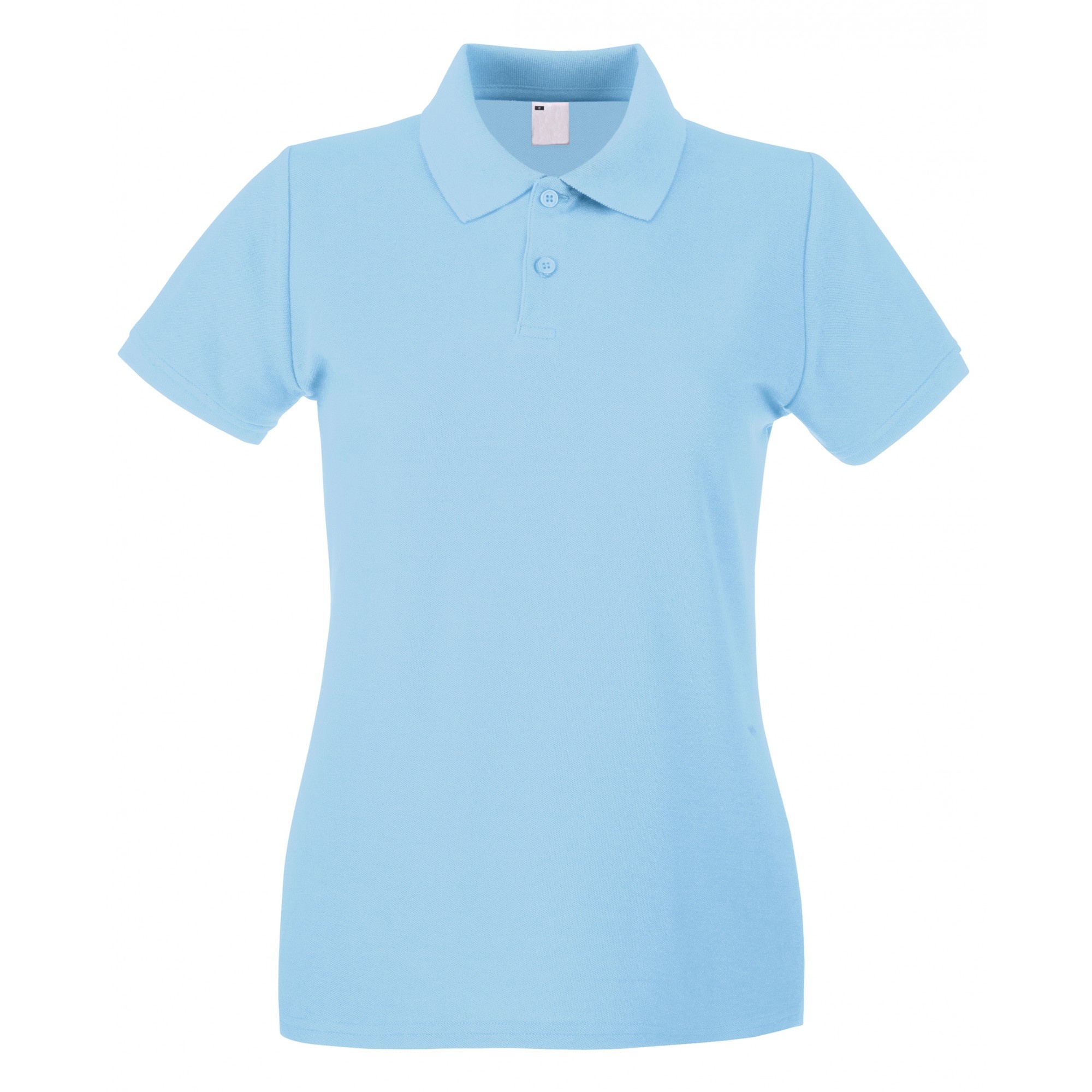/ladies Fitted Short Sleeve Casual Polo Shirt Universal Textiles - azul-claro - 