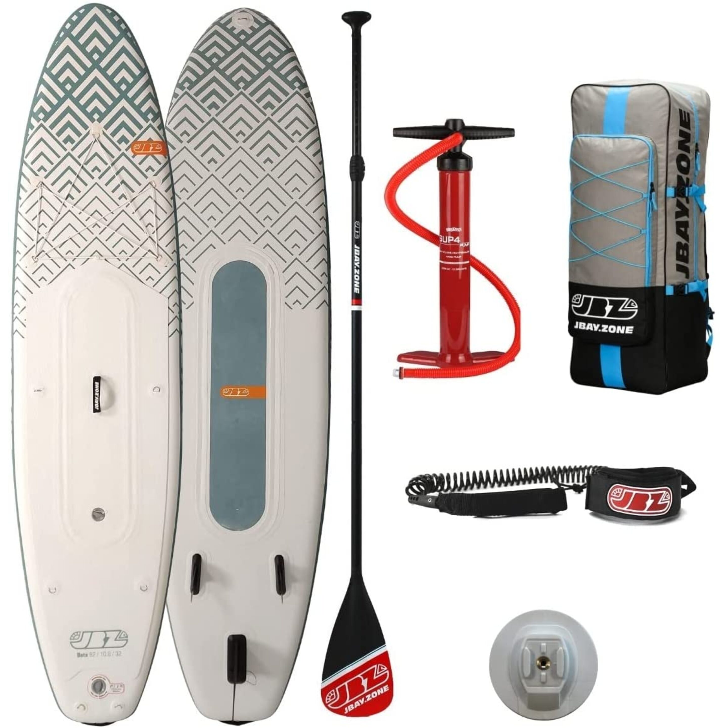 Tabla De Stand Up Paddle Surf Sup Hinchable Jbay.zone Double Chamber Beta B2 - Verde/Blanco  MKP