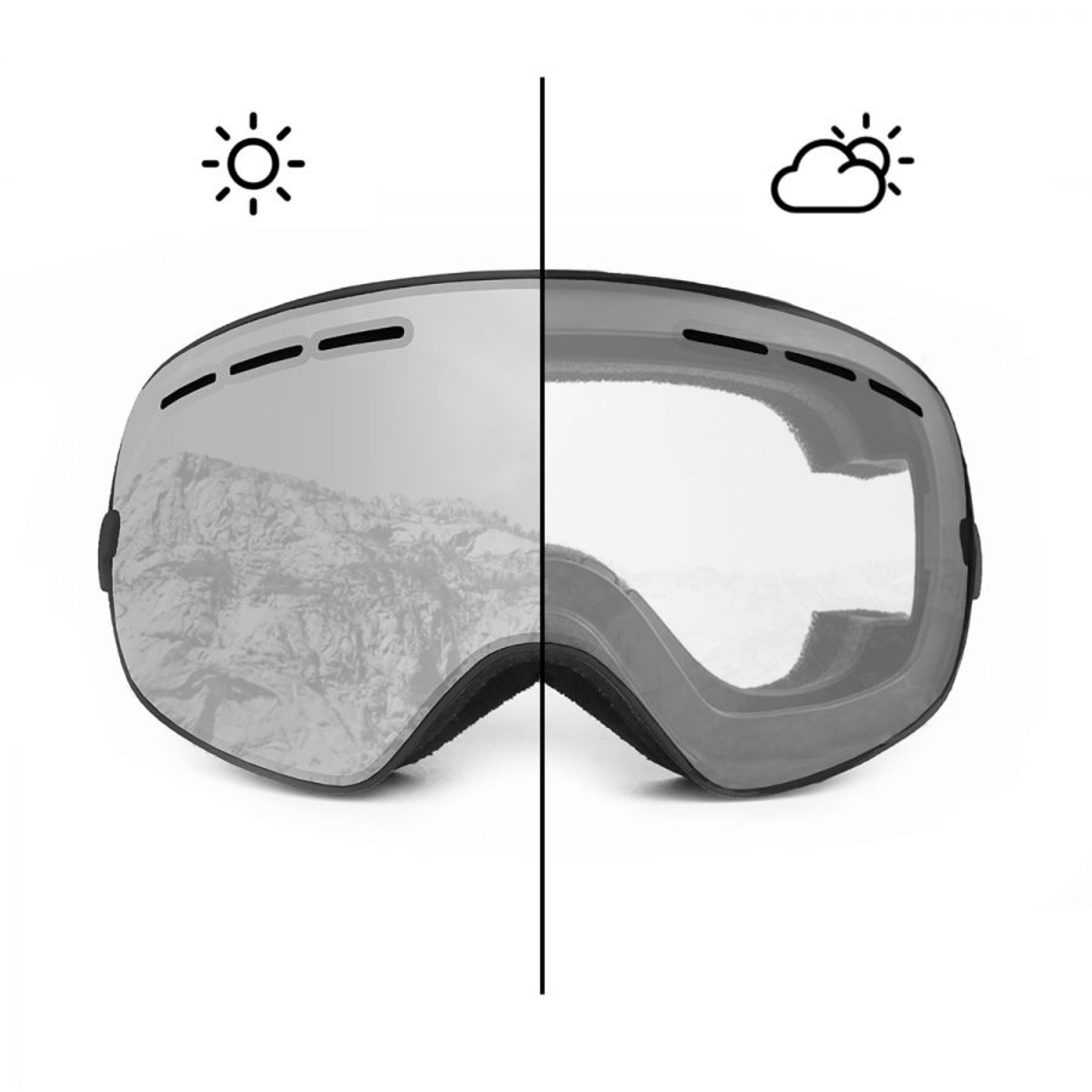 Máscara De Ski Ocean Sunglasses Cervino - Gris - Máscara De Ski Cervino  MKP