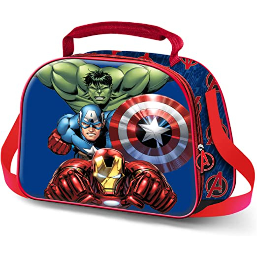 Bolsa Portaalimentos Avengers Con Forma 3d - azul - 