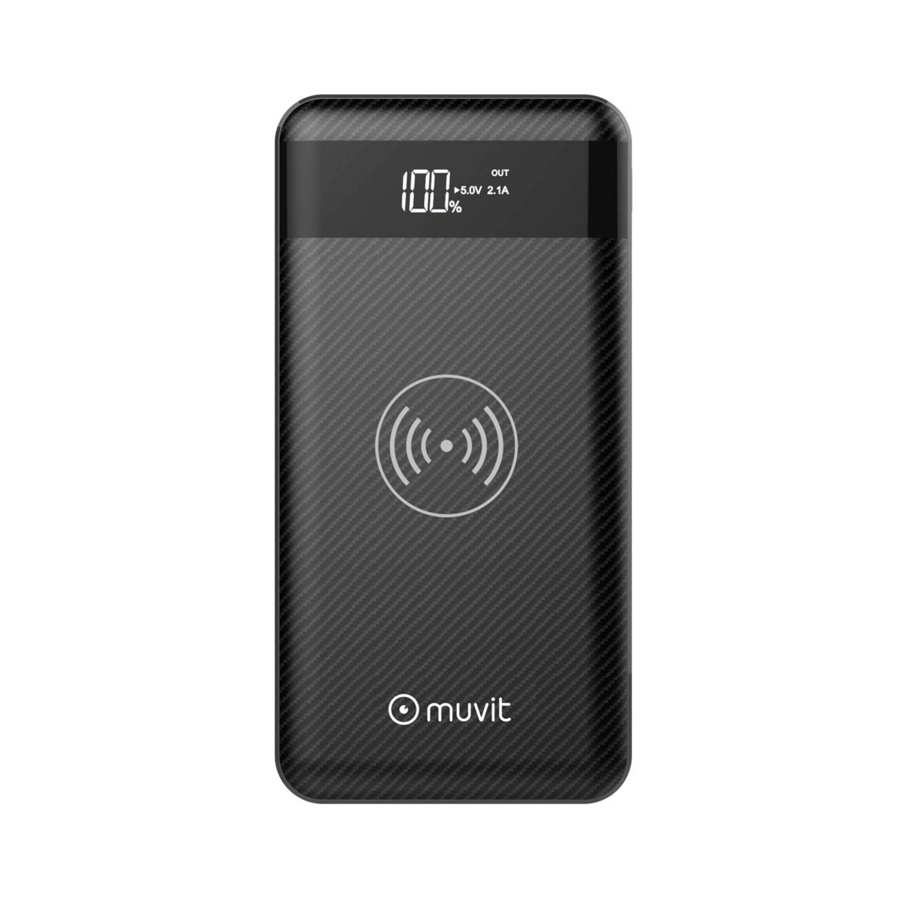 Muvit Power Bank 10000 Mah Usb 2 Puertos+3 Inputs+ Base Inalámb Qi 5v Negro