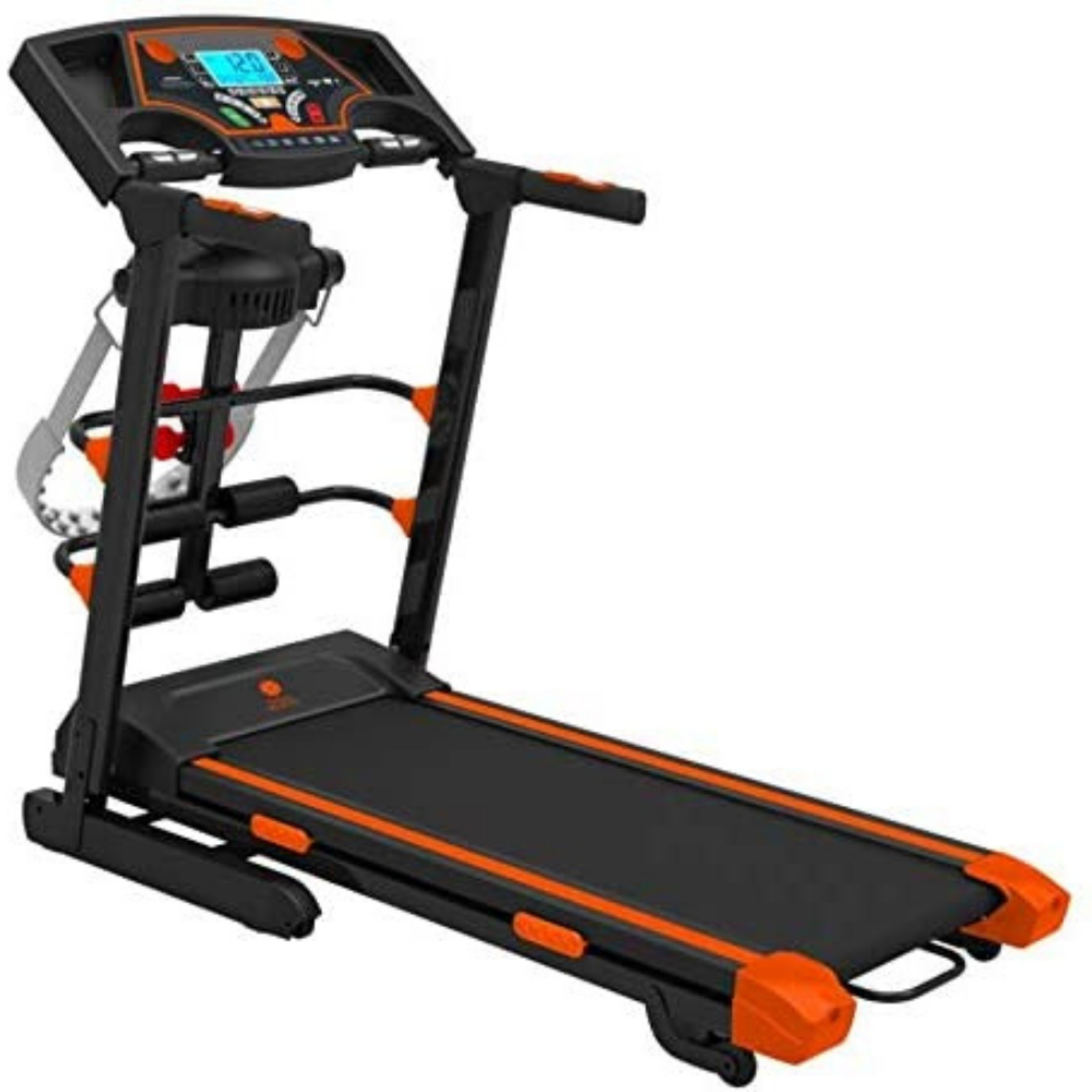 Cinta De Correr Semi Profesional 2hp Multi Gym Masaje Integrado Inclinación Automática - negro-naranja - 