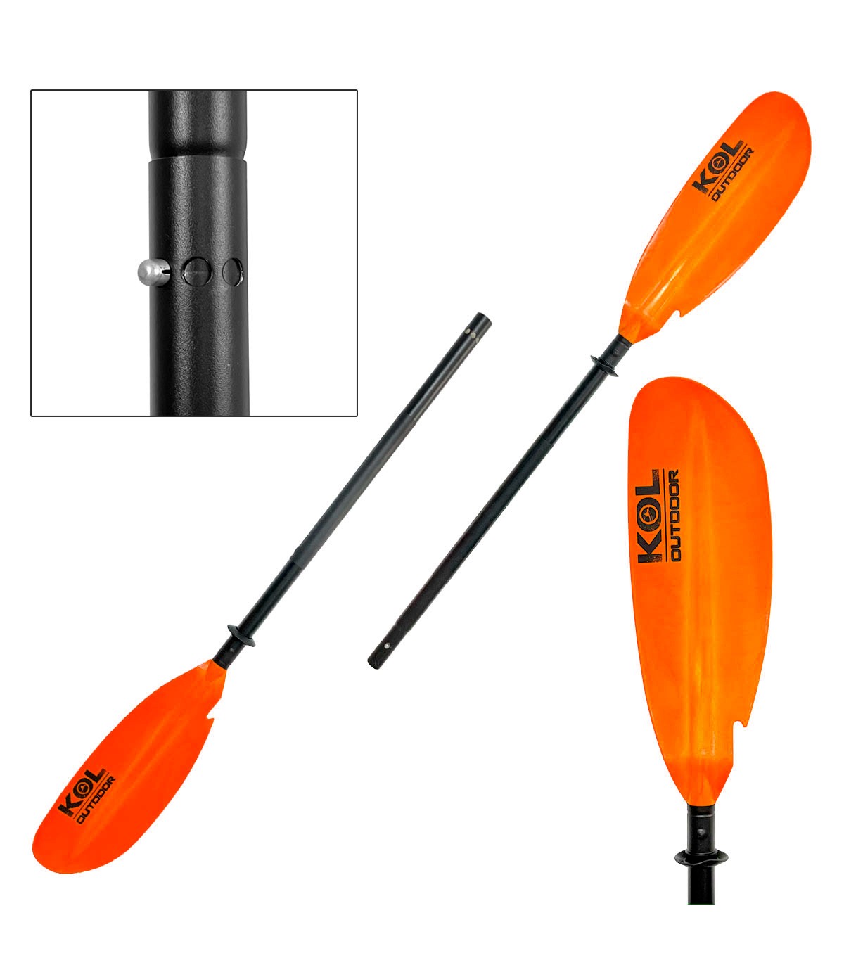 Remo Kayak Desmontable Kol Outdoor De Aluminio 2 Piezas - naranja - 