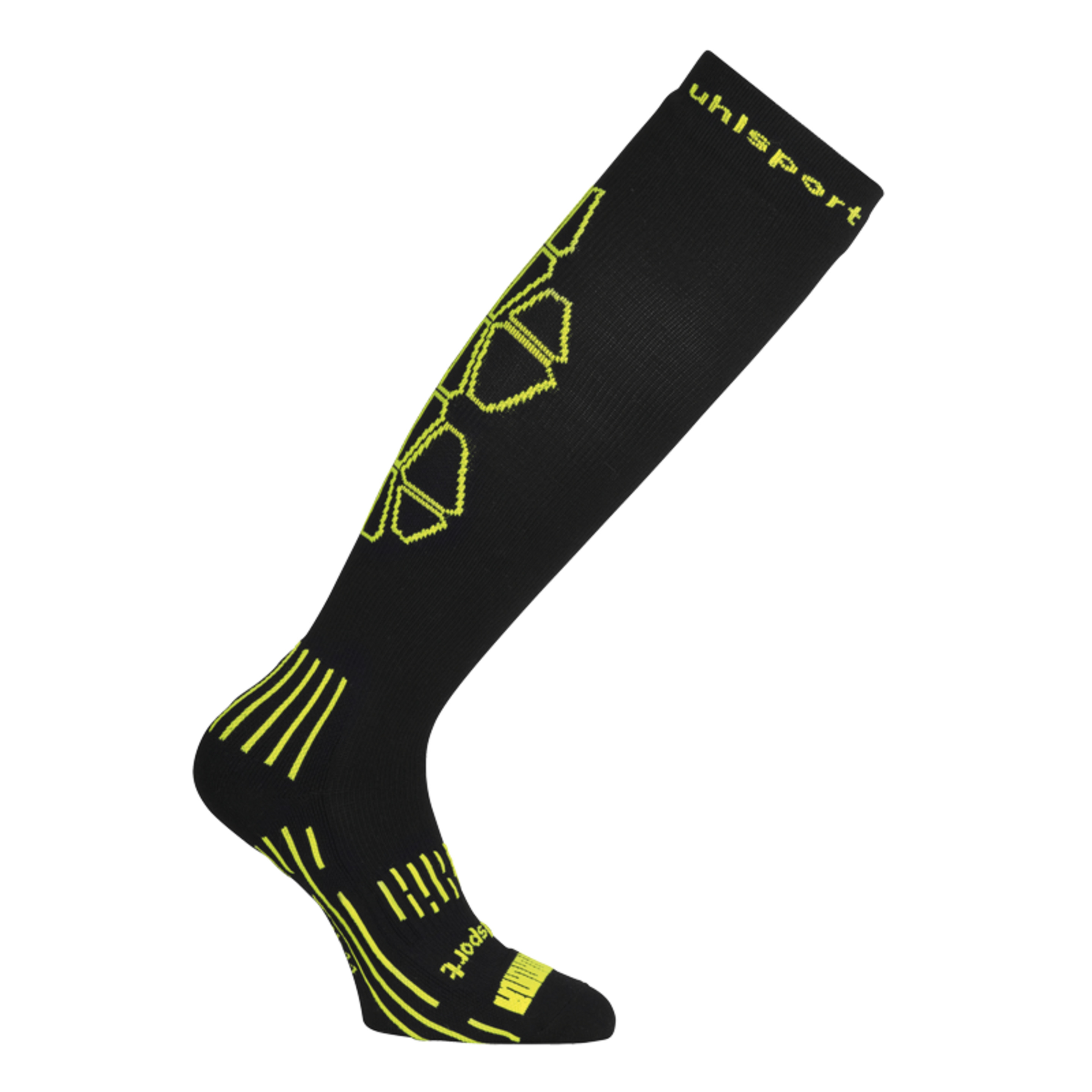 Compression Sock Negro/amarillo Fluor Uhlsport