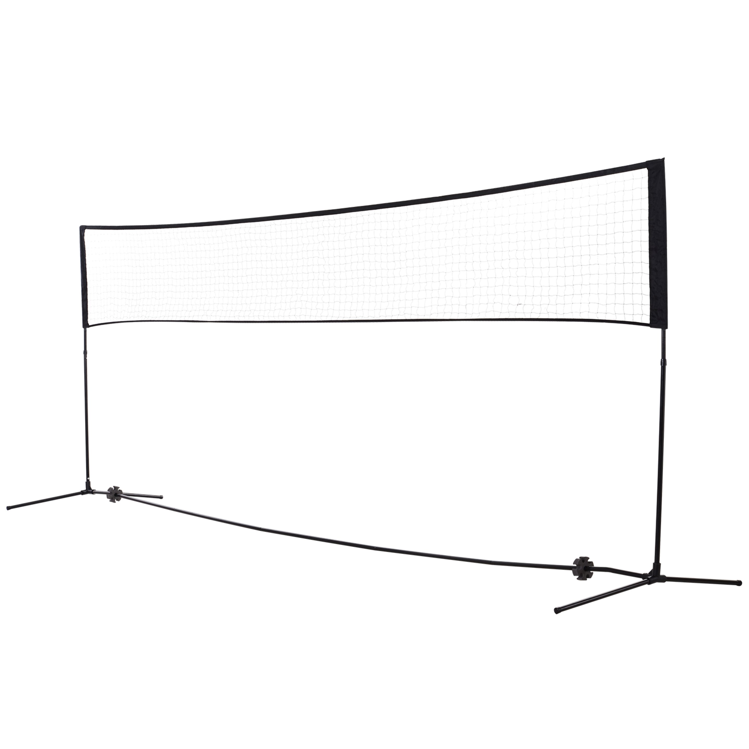 Homcom Set De Red De Bádminton Voleibol Portátil Con Bolsa Altura Ajustable 94-158cm Para El Interio