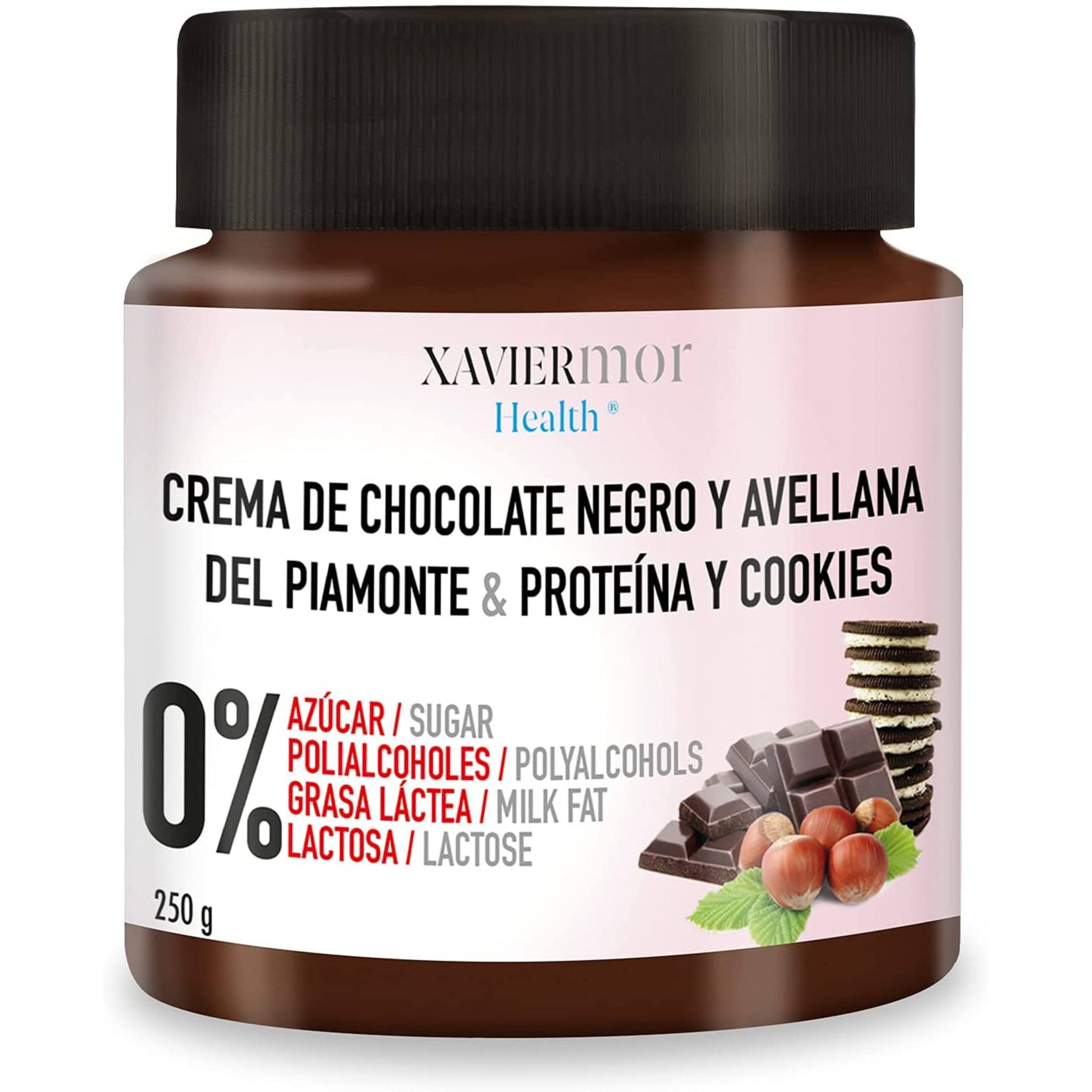 Crema Proteica Chocolate Negro Y Cookies Sin Azúcar Sin Polialcoholes Vegana -  - 