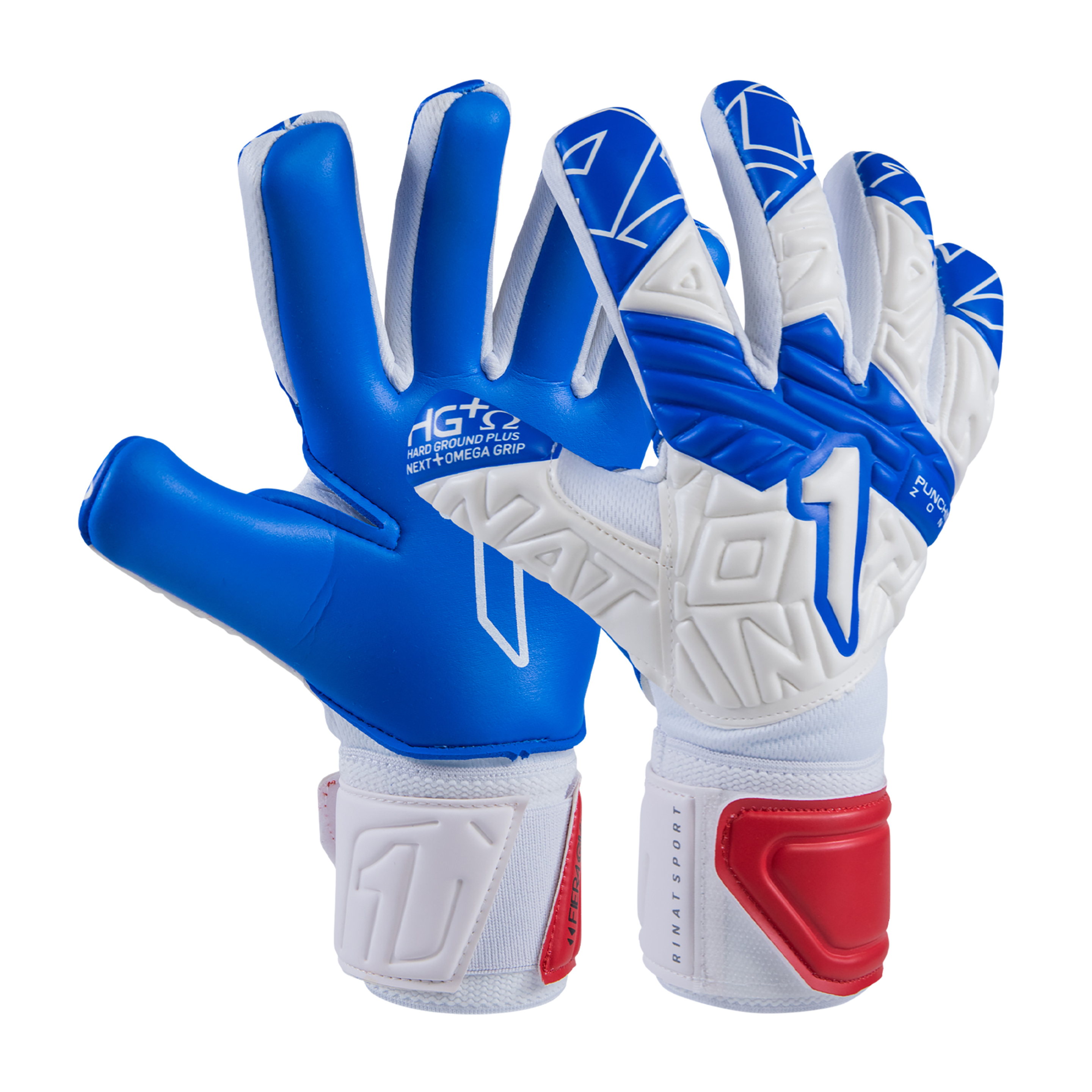 Luva De Guarda-redes Rinat Fiera Gk Semi Branco/azul/vermelho Junior