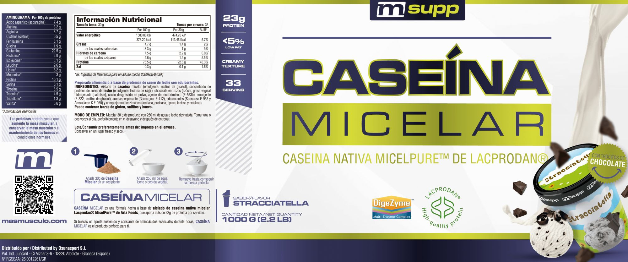 Caseína Micelar Nativa Micelpure™ - 1kg De Mm Supplements Sabor Stracciatella  MKP